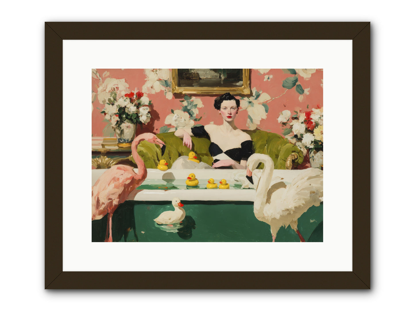 Paper Roses Before Dawn -- Framed Print - Black 16x12