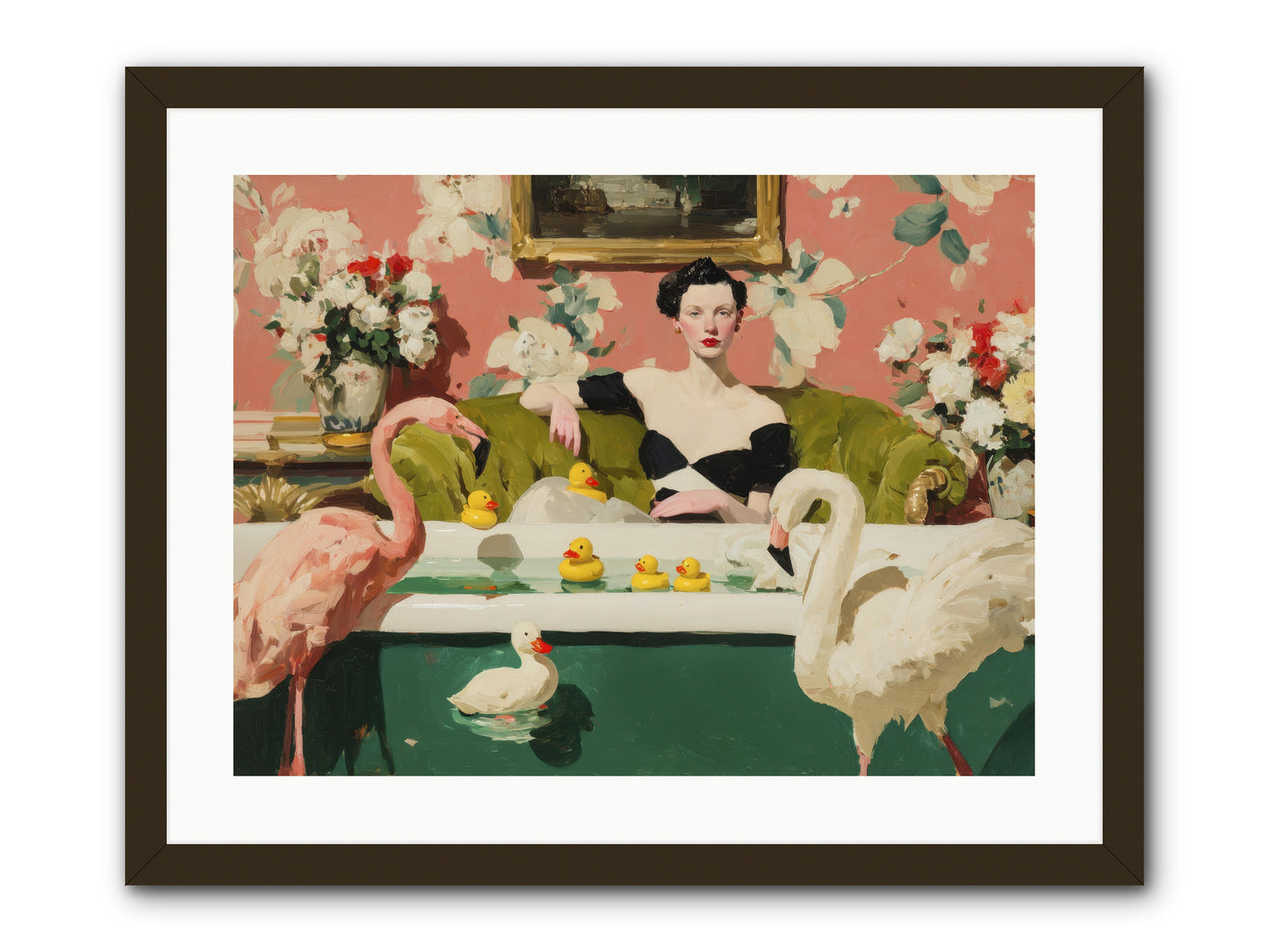 Paper Roses Before Dawn -- Framed Print - Black 24x18