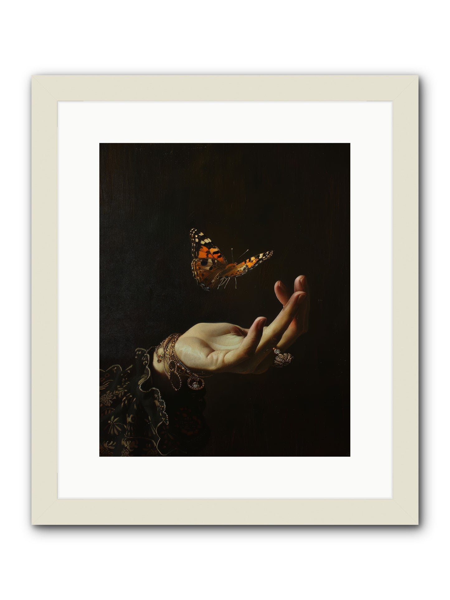 Papillon Crépuscule -- Framed Print - White 12x15