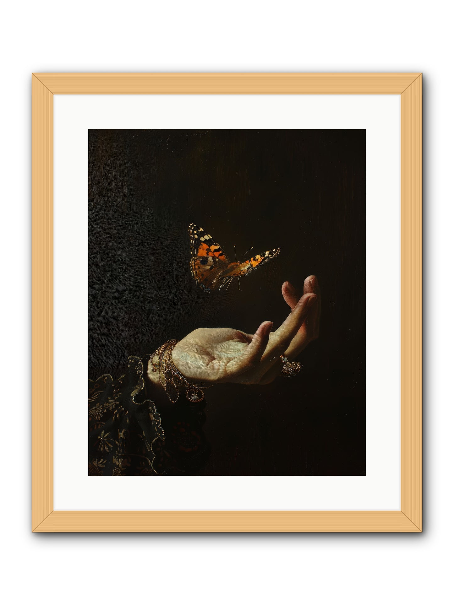 Papillon Crépuscule -- Framed Print - Natural 16x20