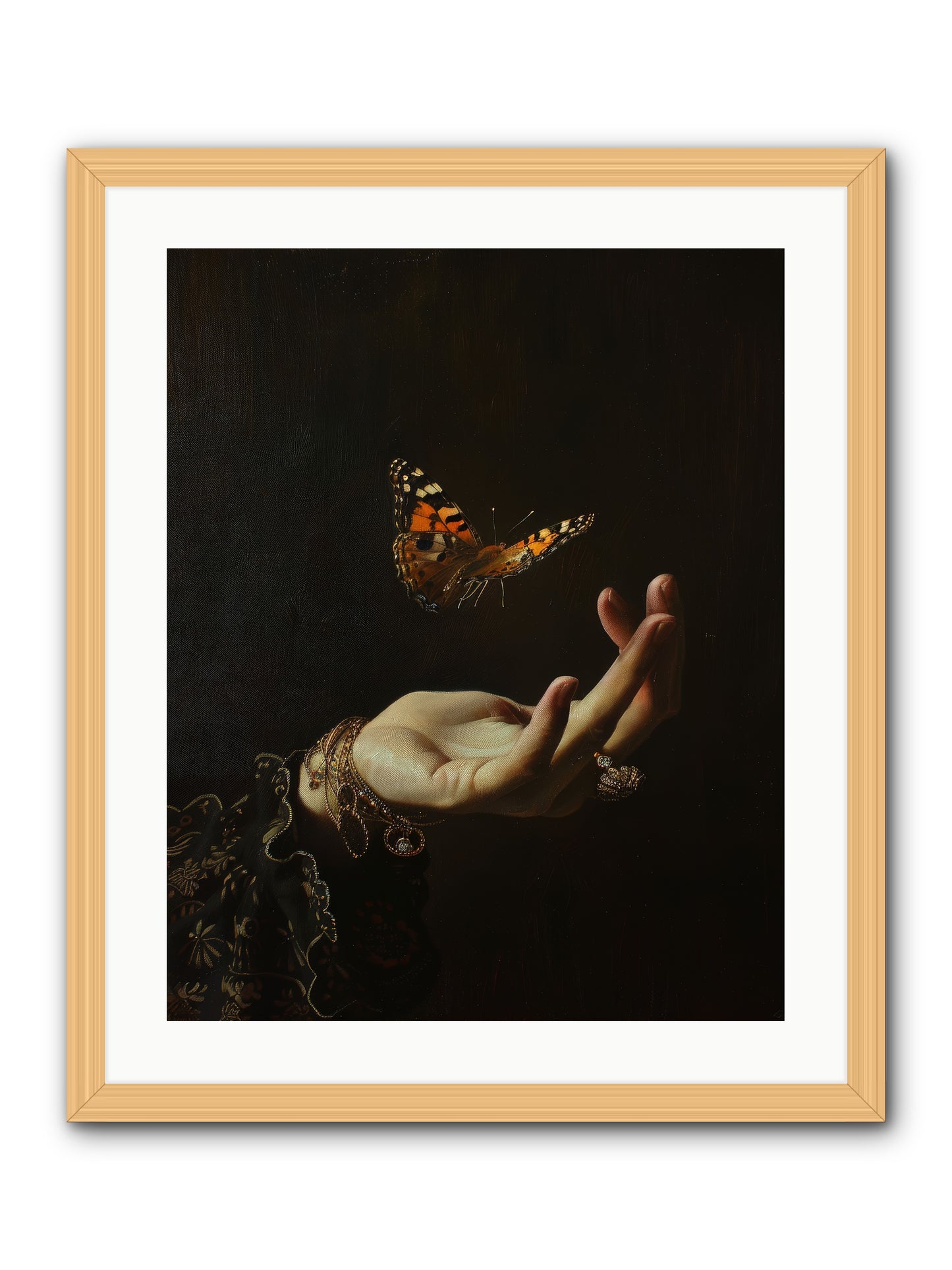 Papillon Crépuscule -- Framed Print - Natural 20x25