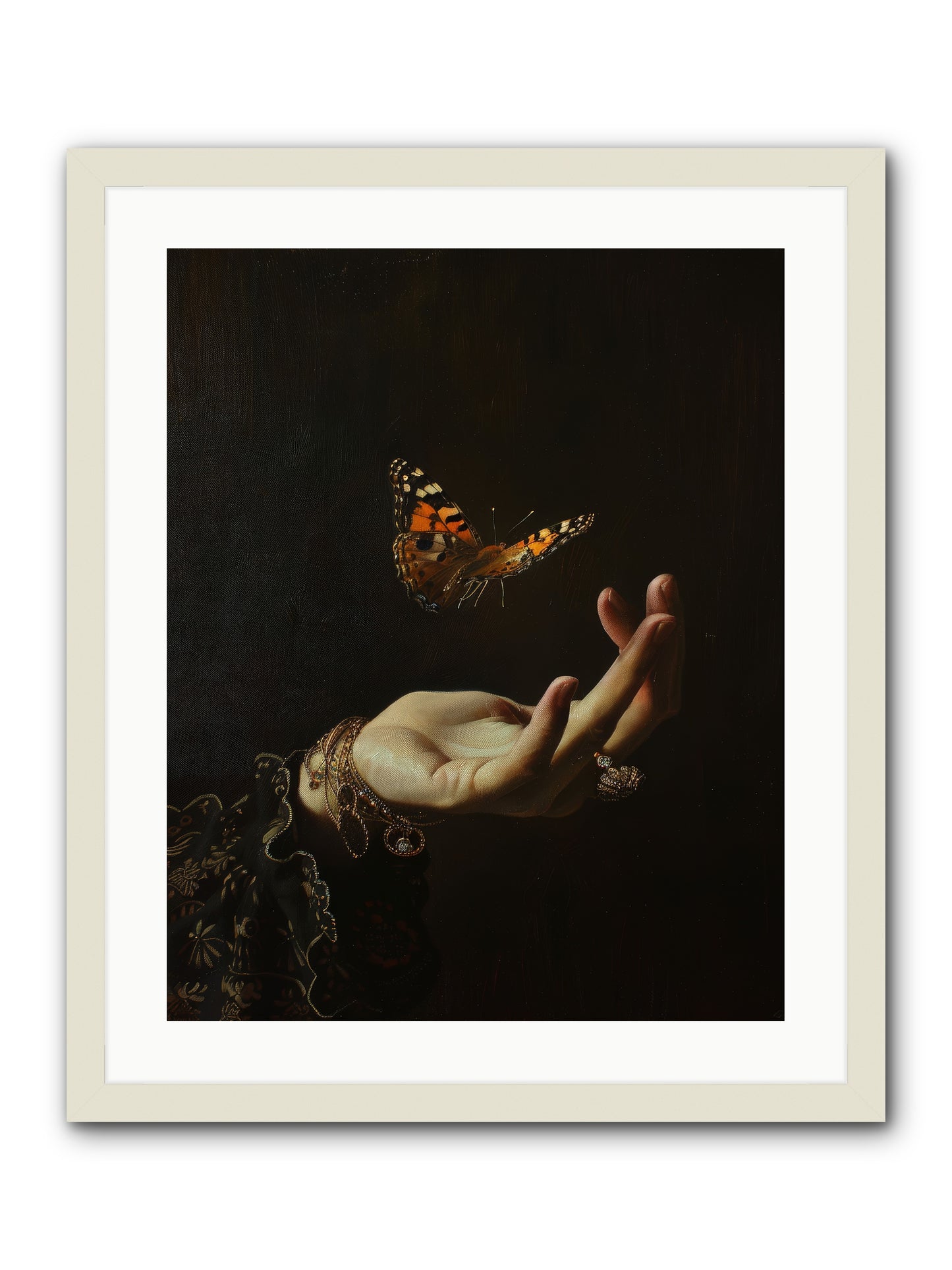 Papillon Crépuscule -- Framed Print - White 20x25