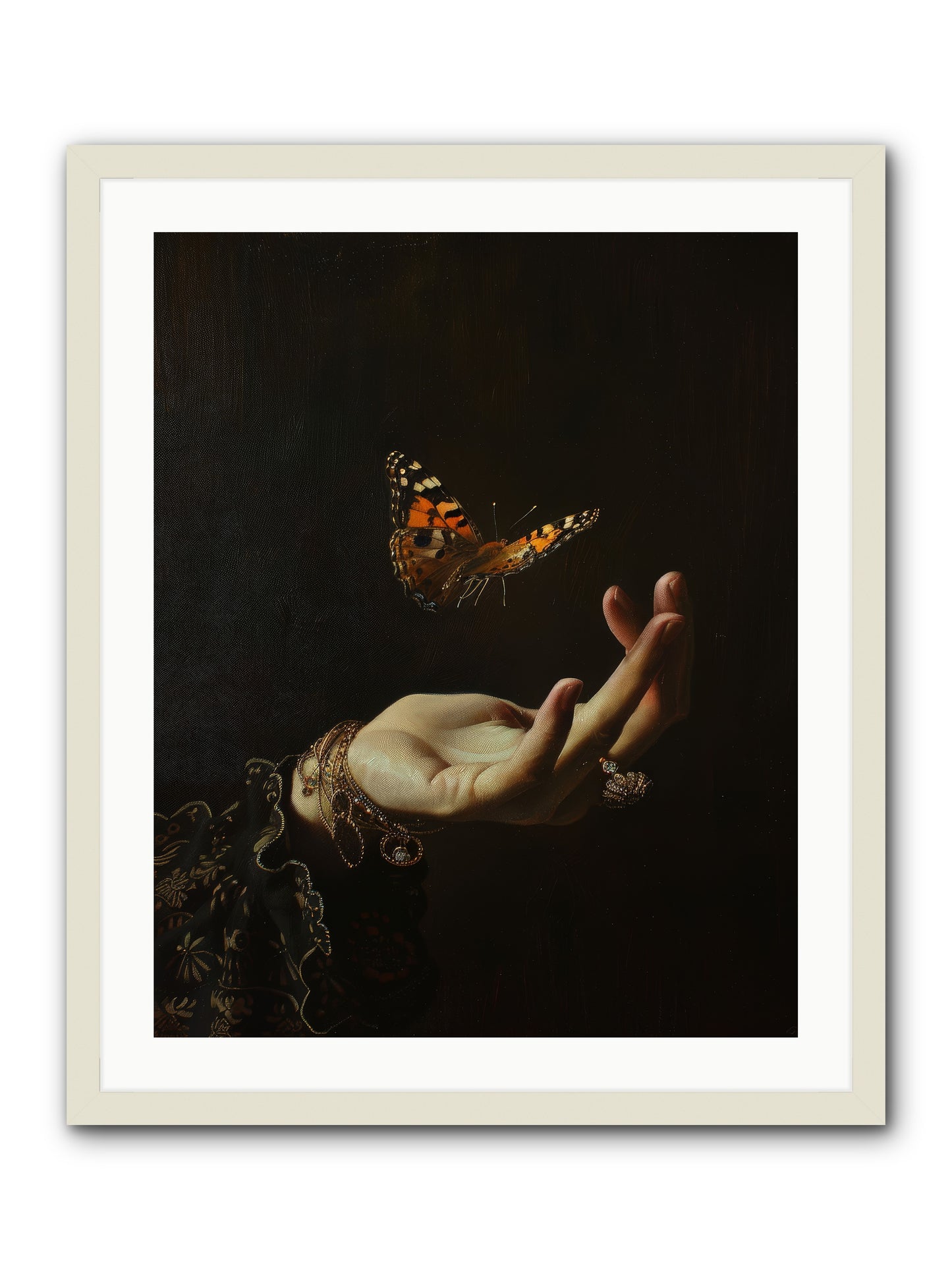 Papillon Crépuscule -- Framed Print - White 24x30