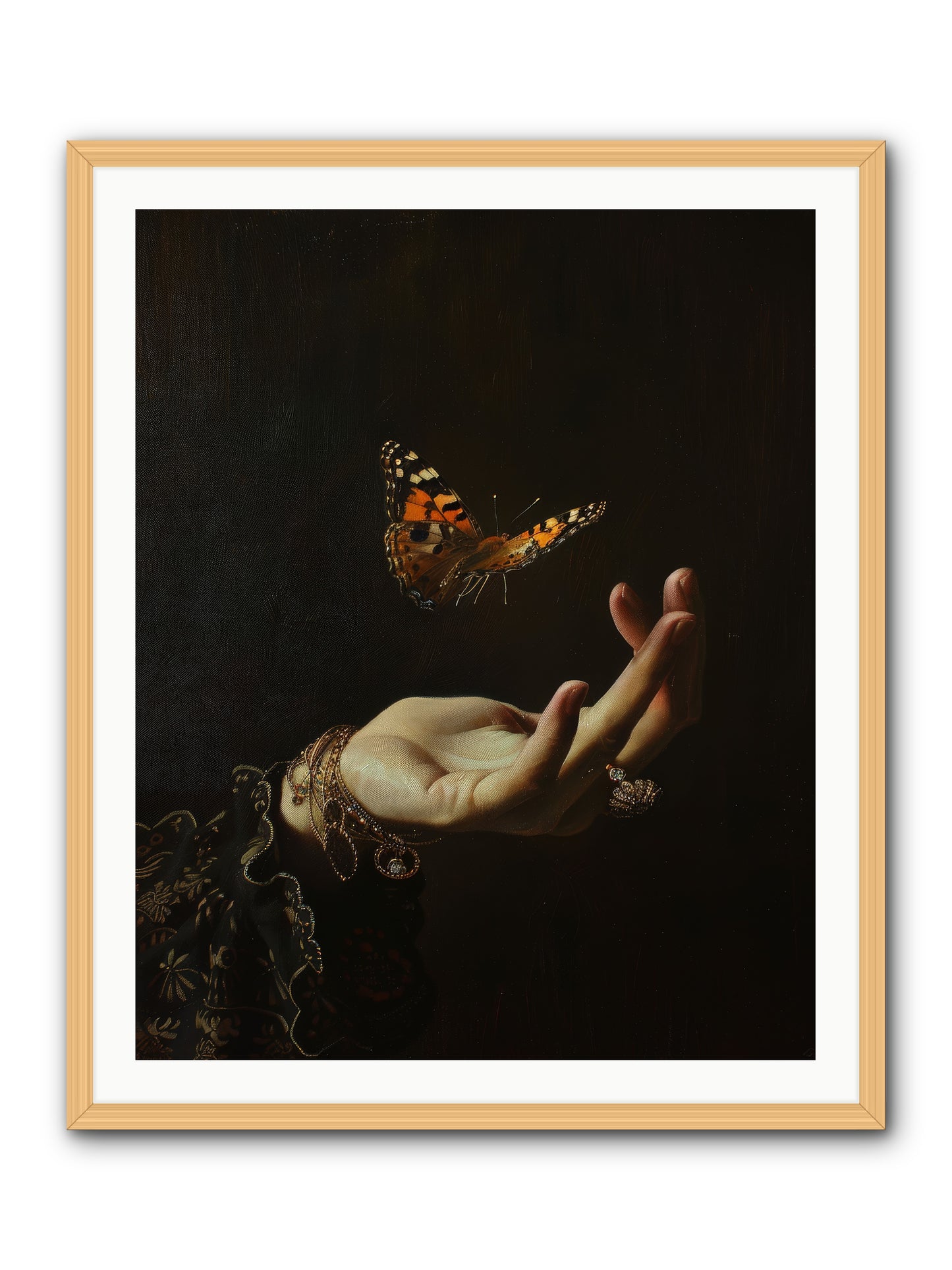 Papillon Crépuscule -- Framed Print - Natural 32x40