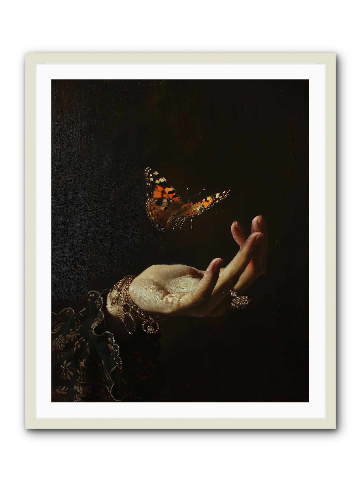 Papillon Crépuscule -- Framed Print - White 32x40