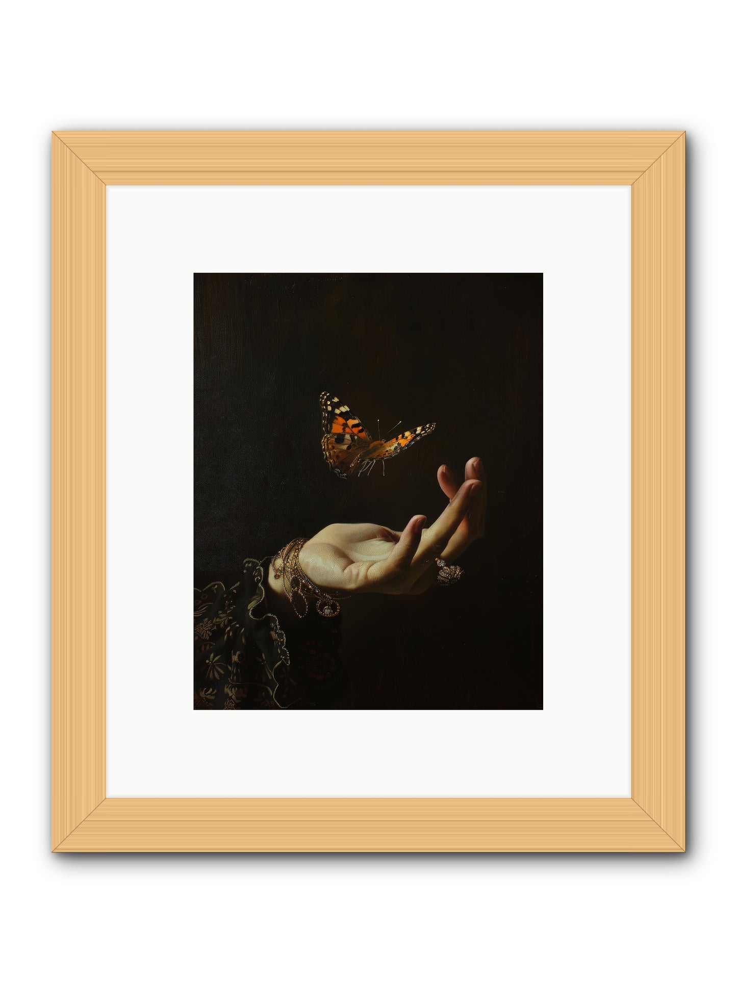 Papillon Crépuscule -- Framed Print - Natural 8x10
