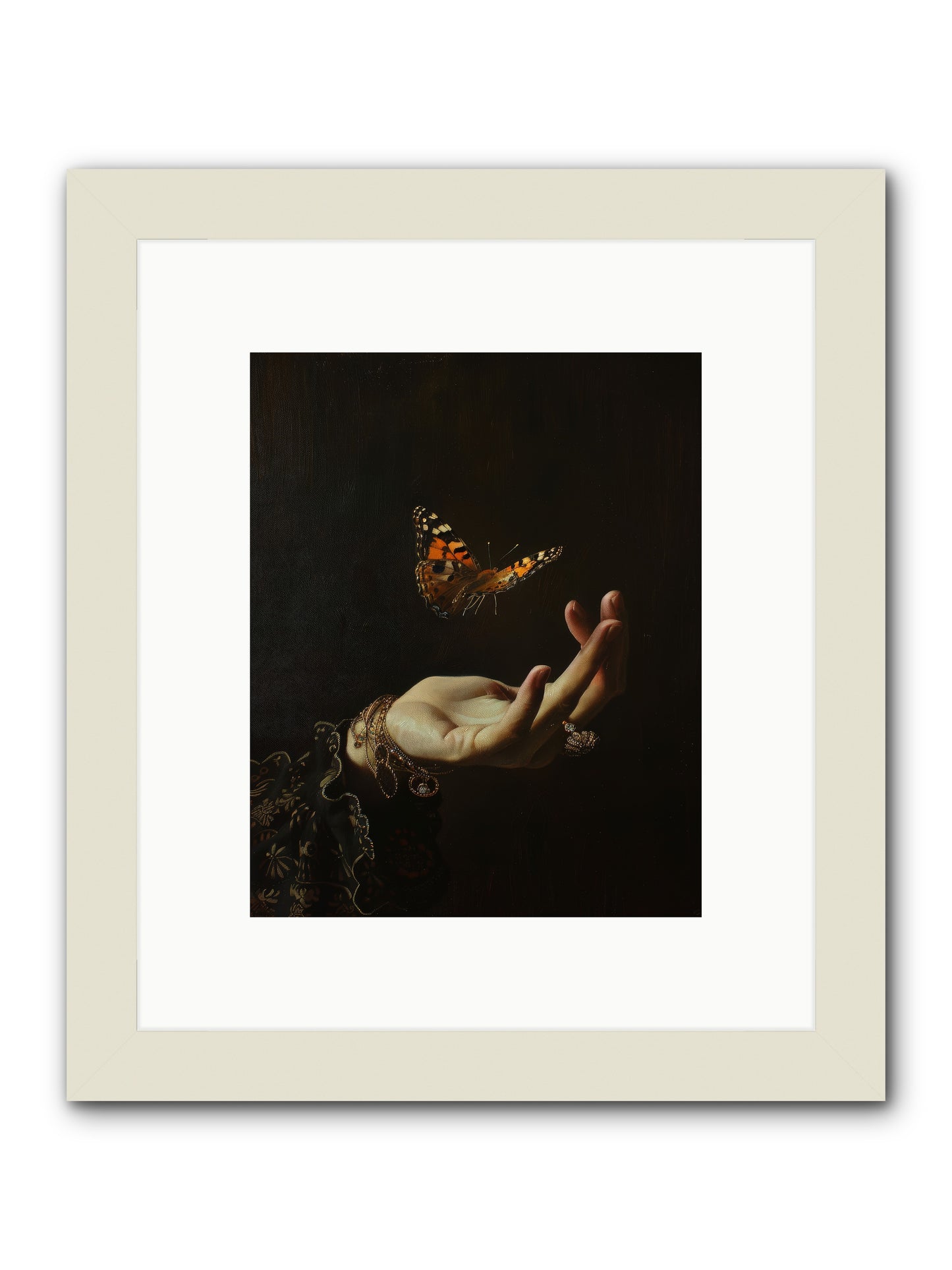 Papillon Crépuscule -- Framed Print - White 8x10