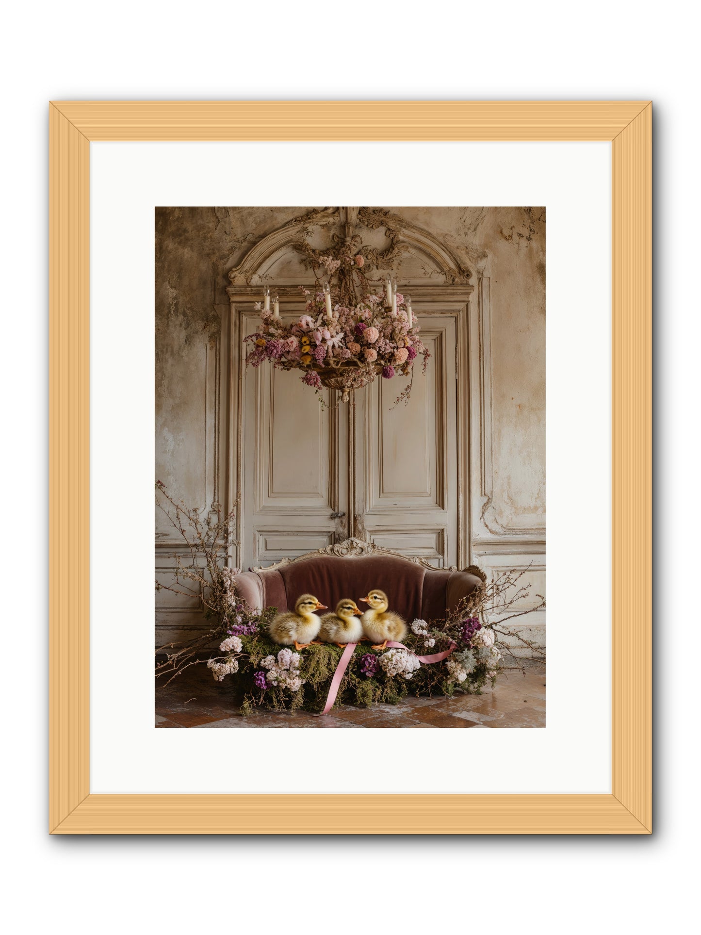 Paradise In Petals -- Framed Print - Natural 12x16