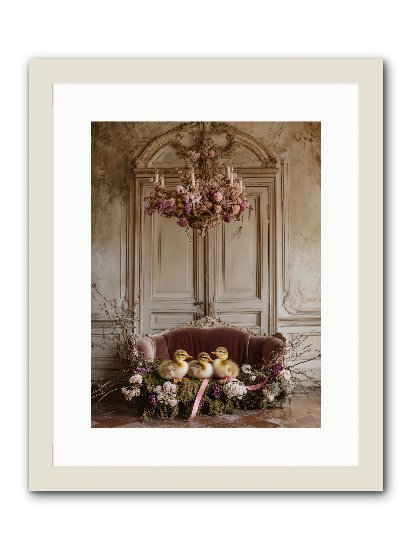 Paradise In Petals -- Framed Print - White 12x16
