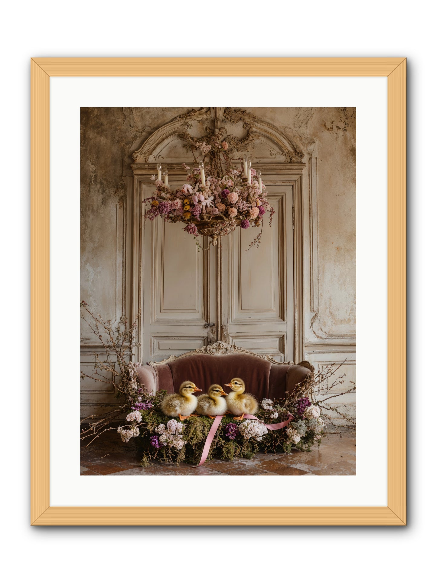 Paradise In Petals -- Framed Print - Natural 18x24