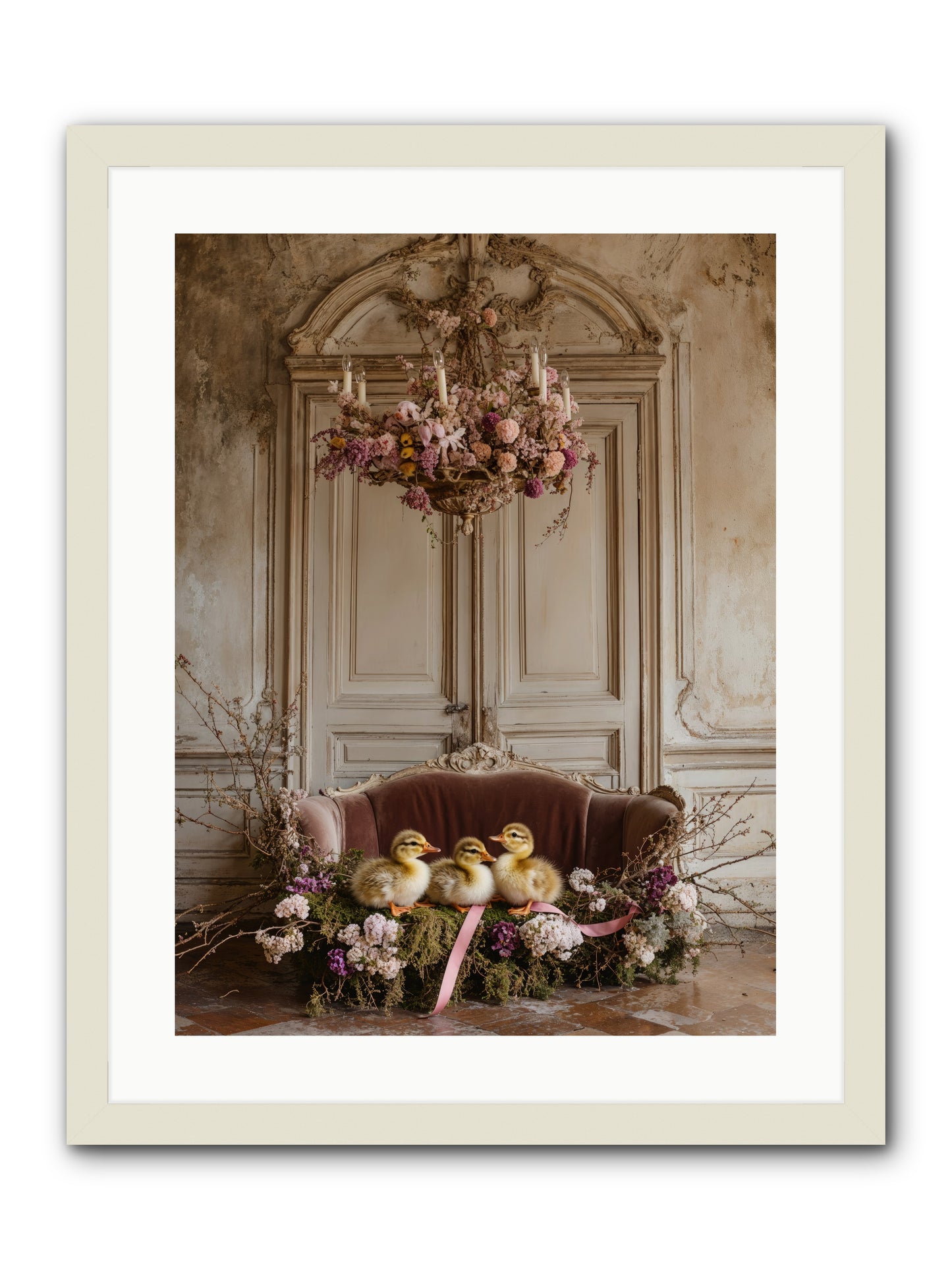 Paradise In Petals -- Framed Print - White 18x24
