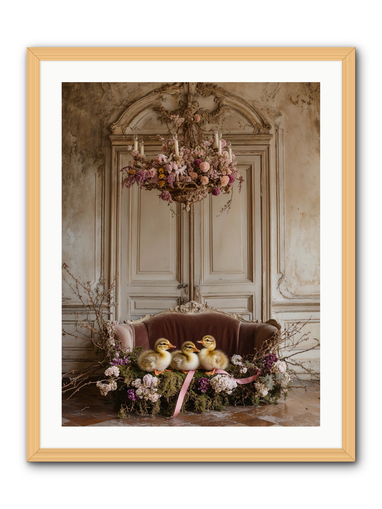 Paradise In Petals -- Framed Print - Natural 24x32