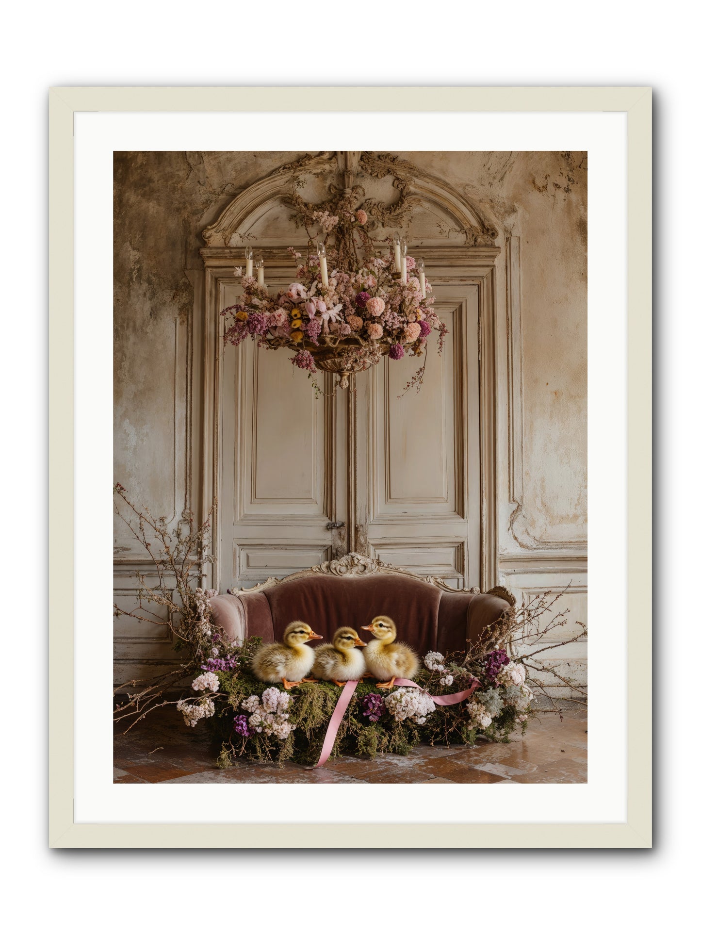 Paradise In Petals -- Framed Print - White 24x32