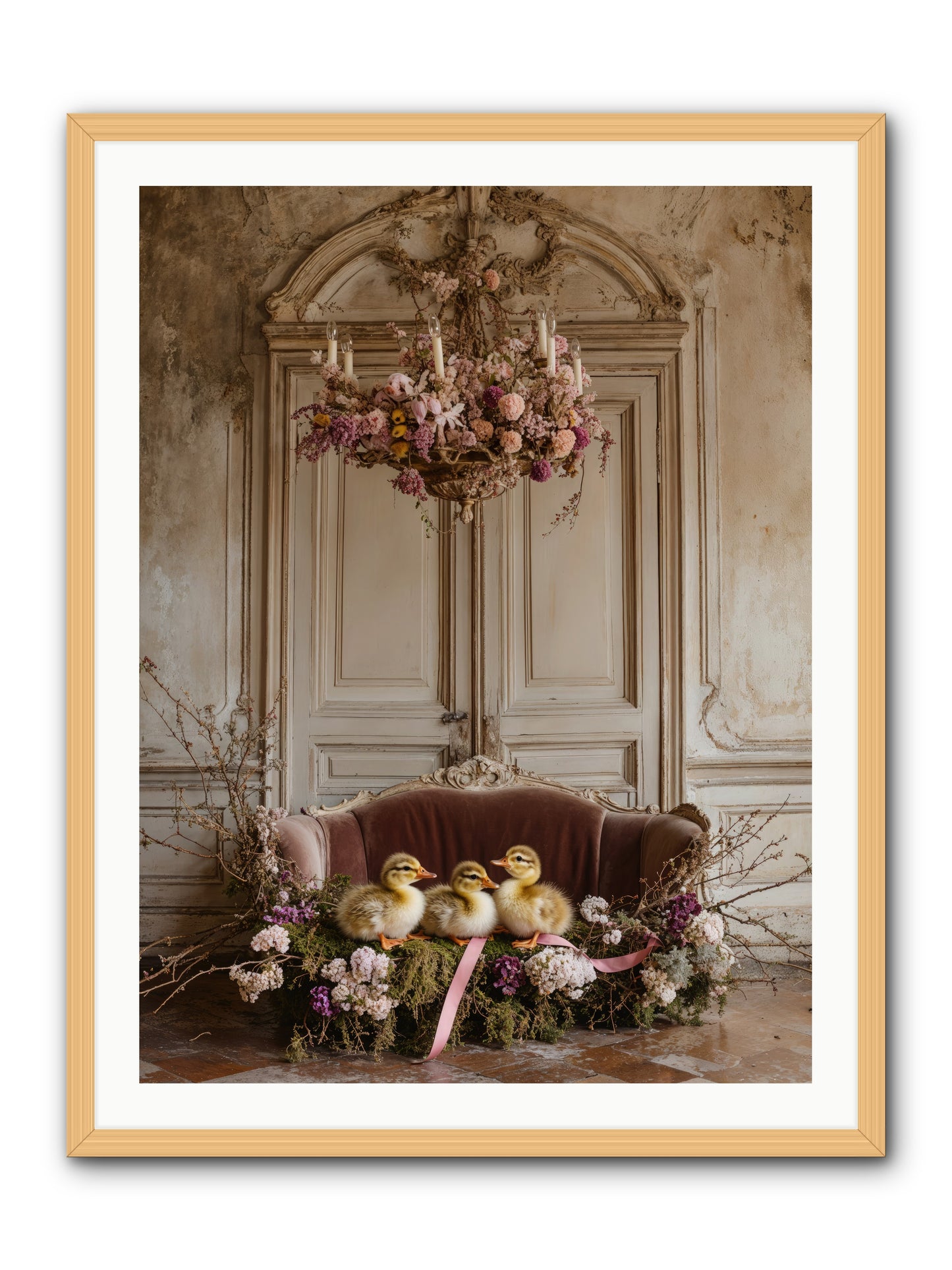 Paradise In Petals -- Framed Print - Natural 30x40