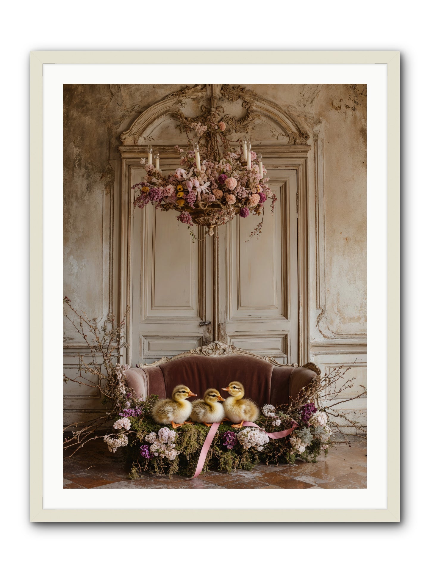 Paradise In Petals -- Framed Print - White 30x40