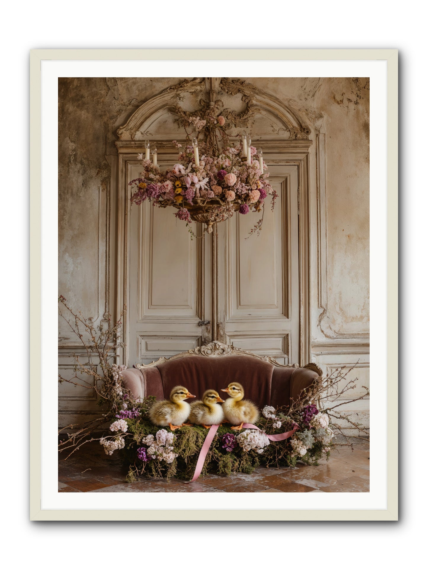 Paradise In Petals -- Framed Print - White 36x48