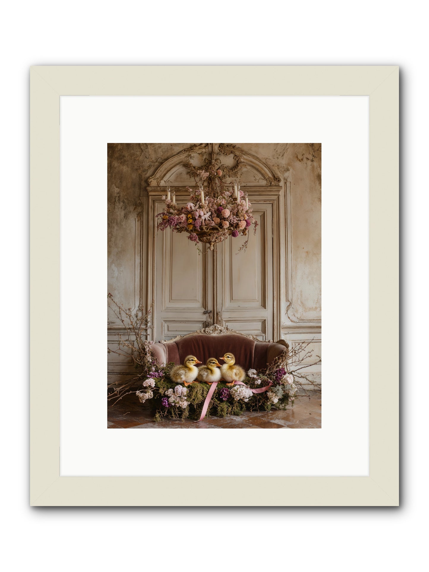 Paradise In Petals -- Framed Print - White 9x12