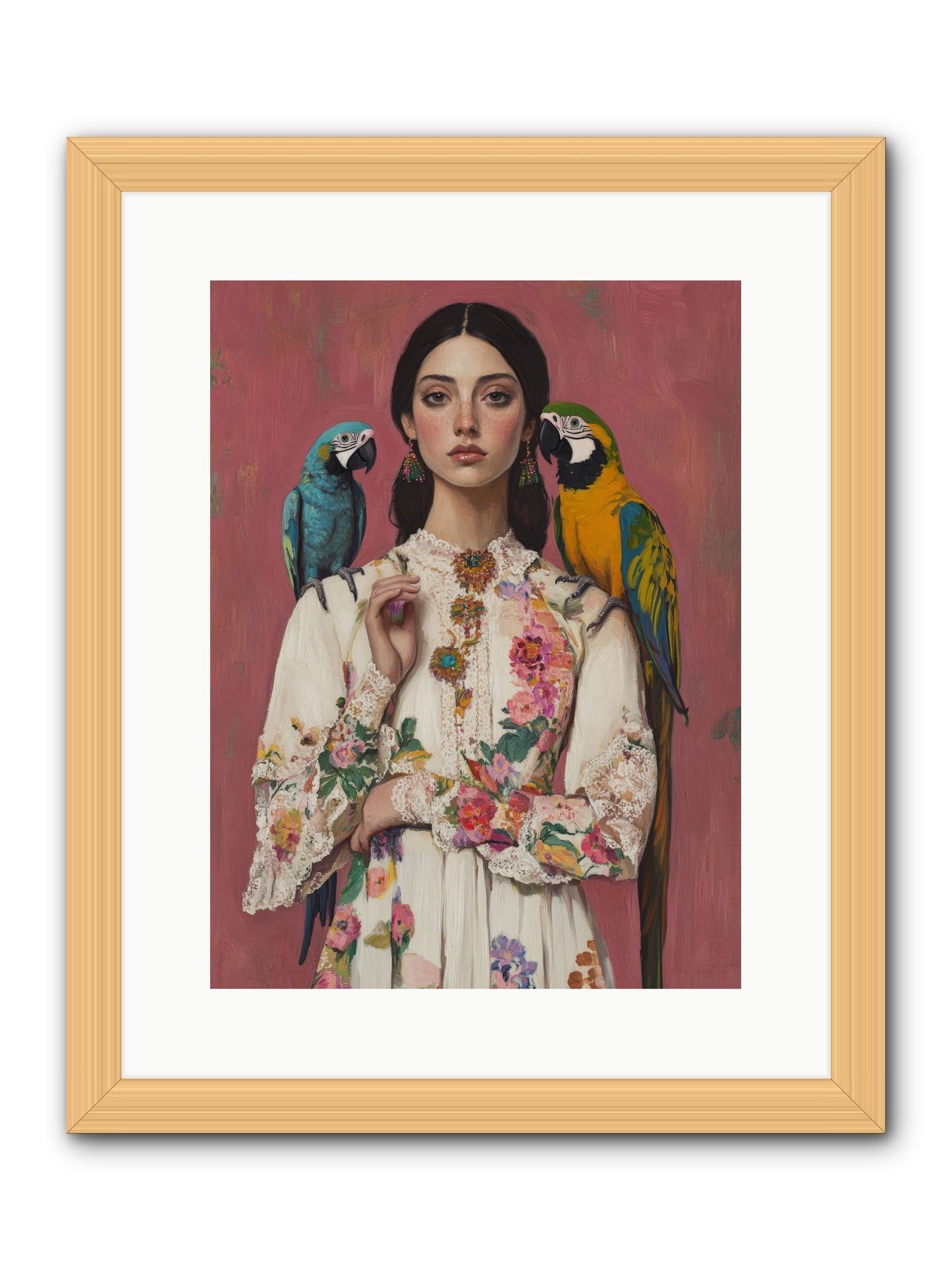 Paris Wore Feathers -- Framed Print - Natural 12x16