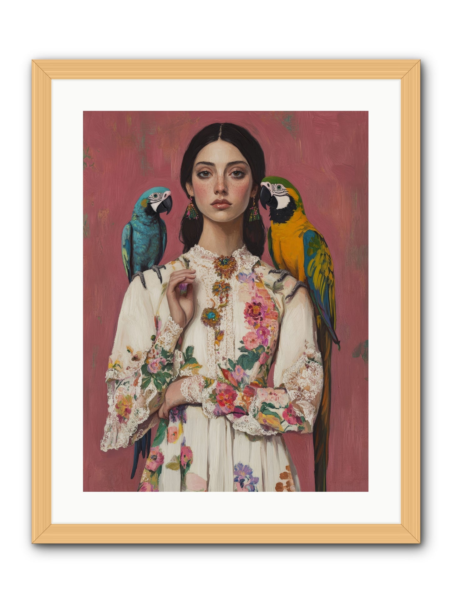 Paris Wore Feathers -- Framed Print - Natural 18x24