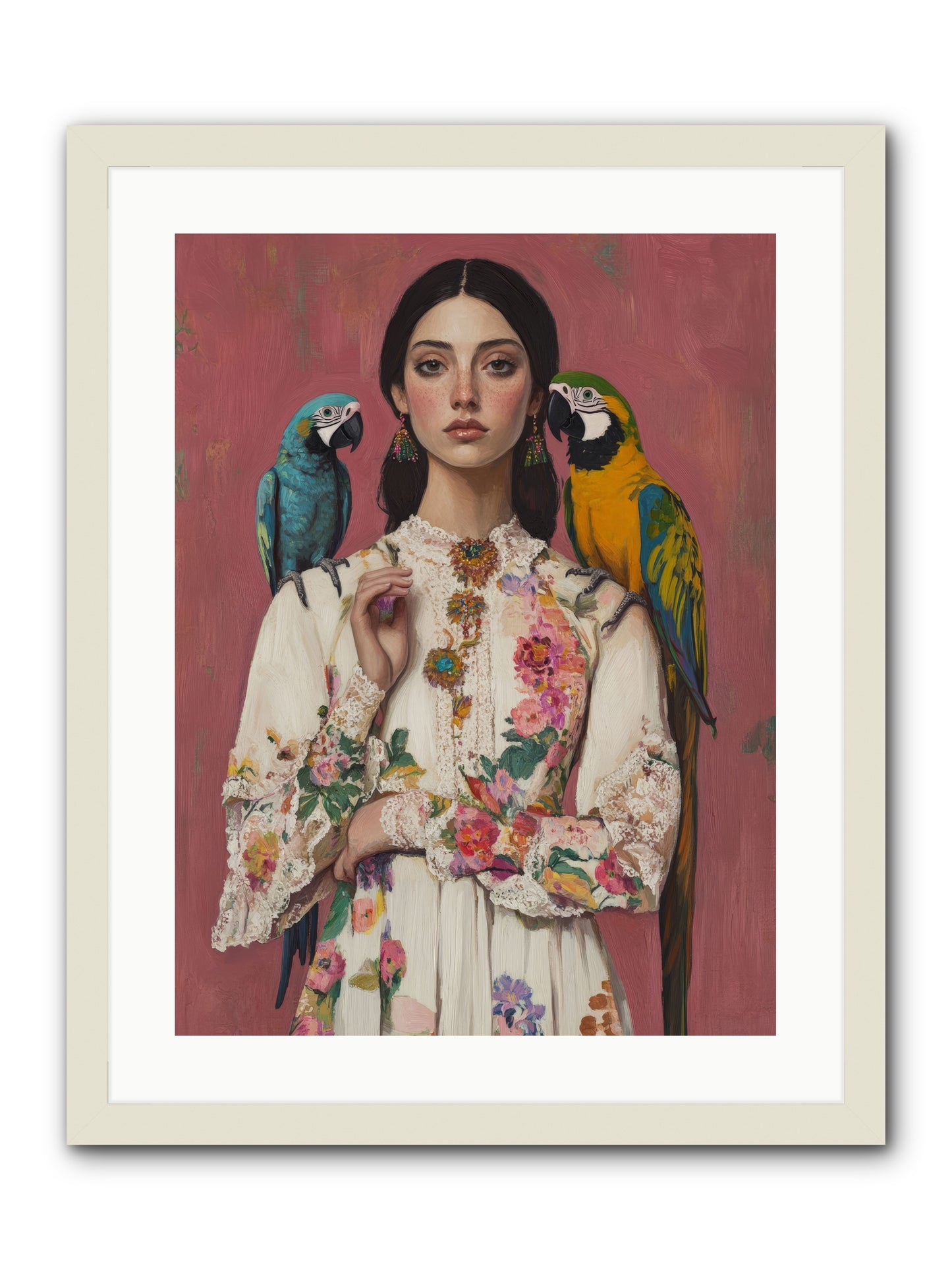 Paris Wore Feathers -- Framed Print - White 18x24
