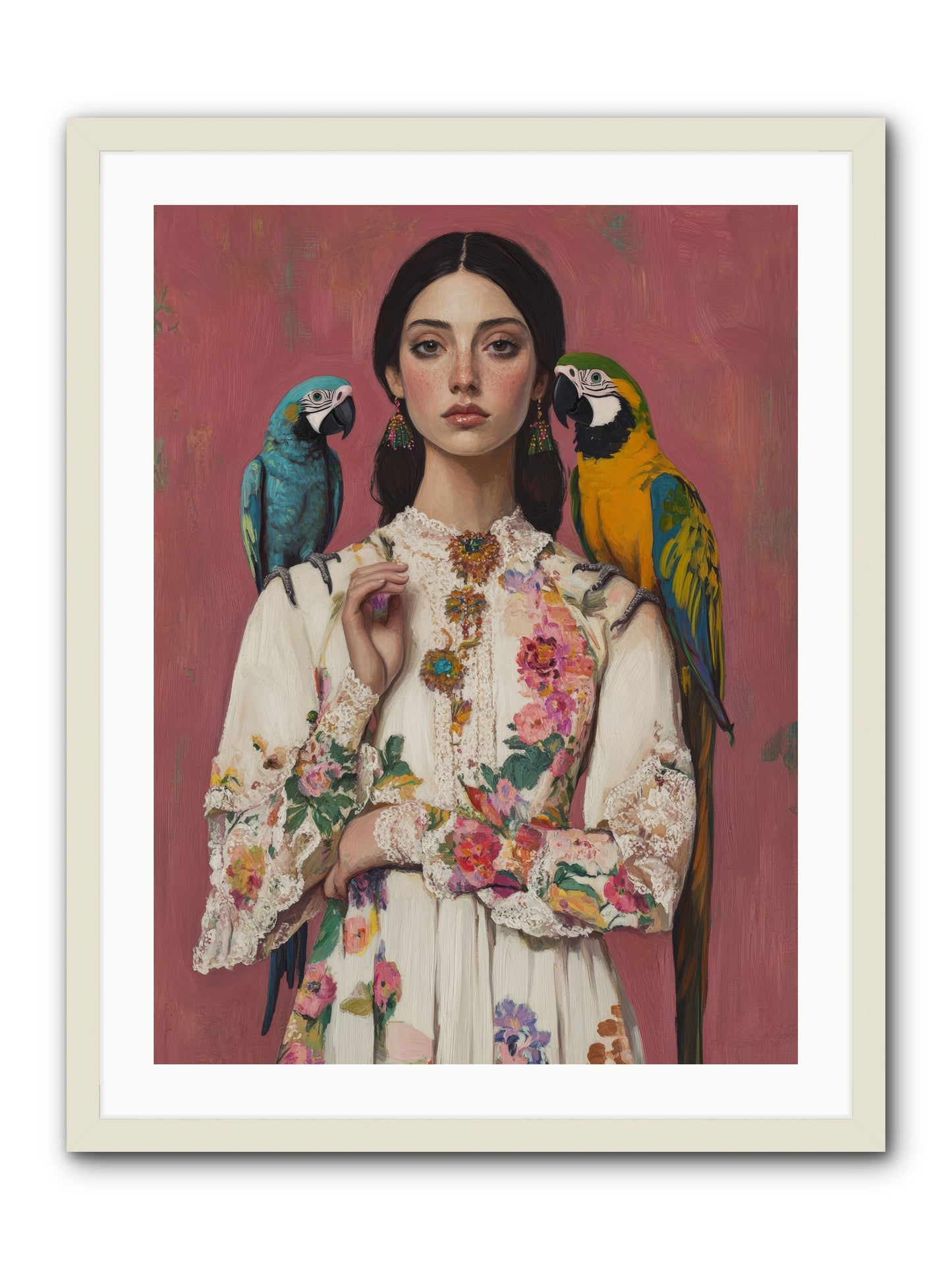 Paris Wore Feathers -- Framed Print - White 24x32