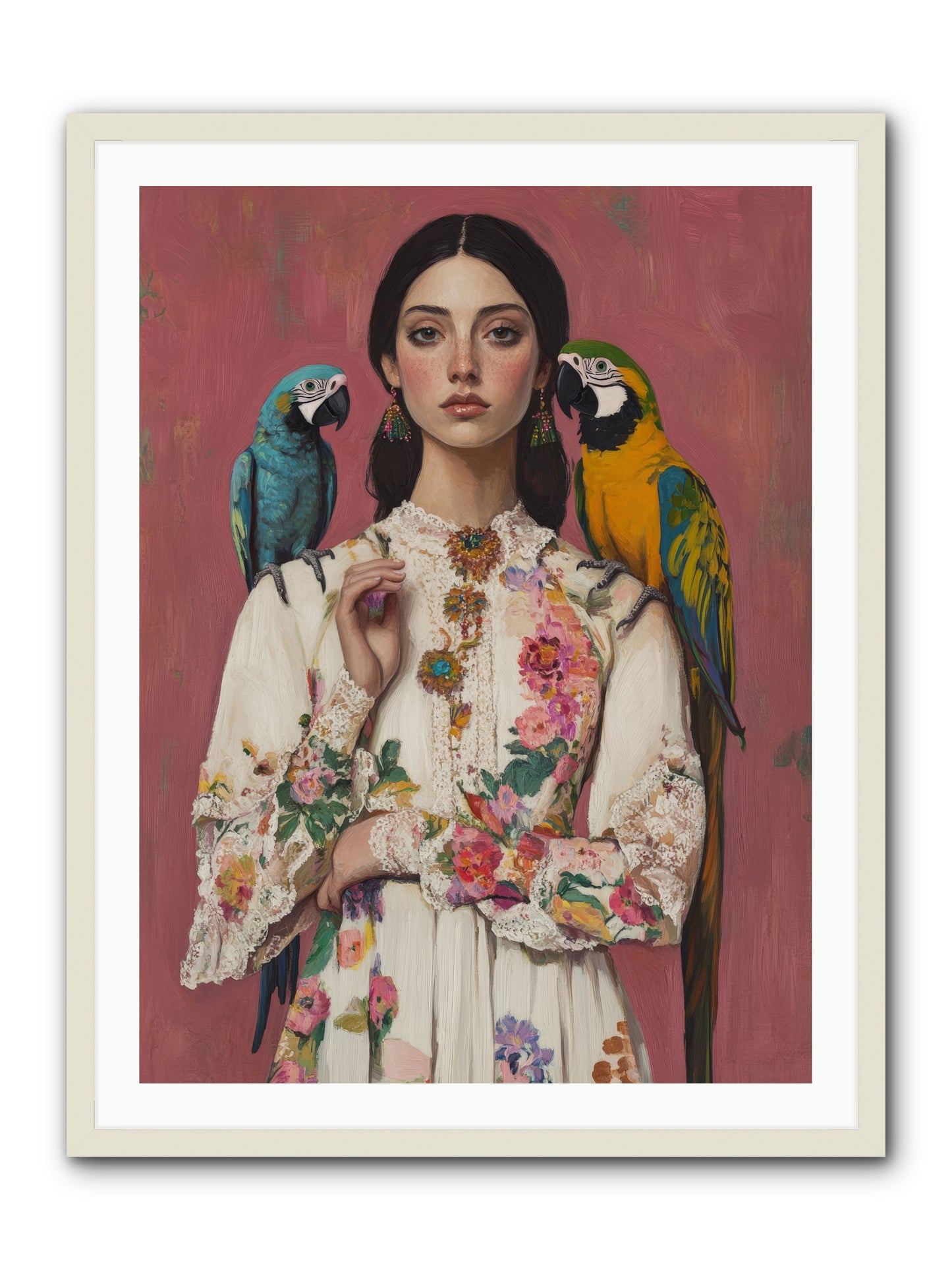 Paris Wore Feathers -- Framed Print - White 30x40