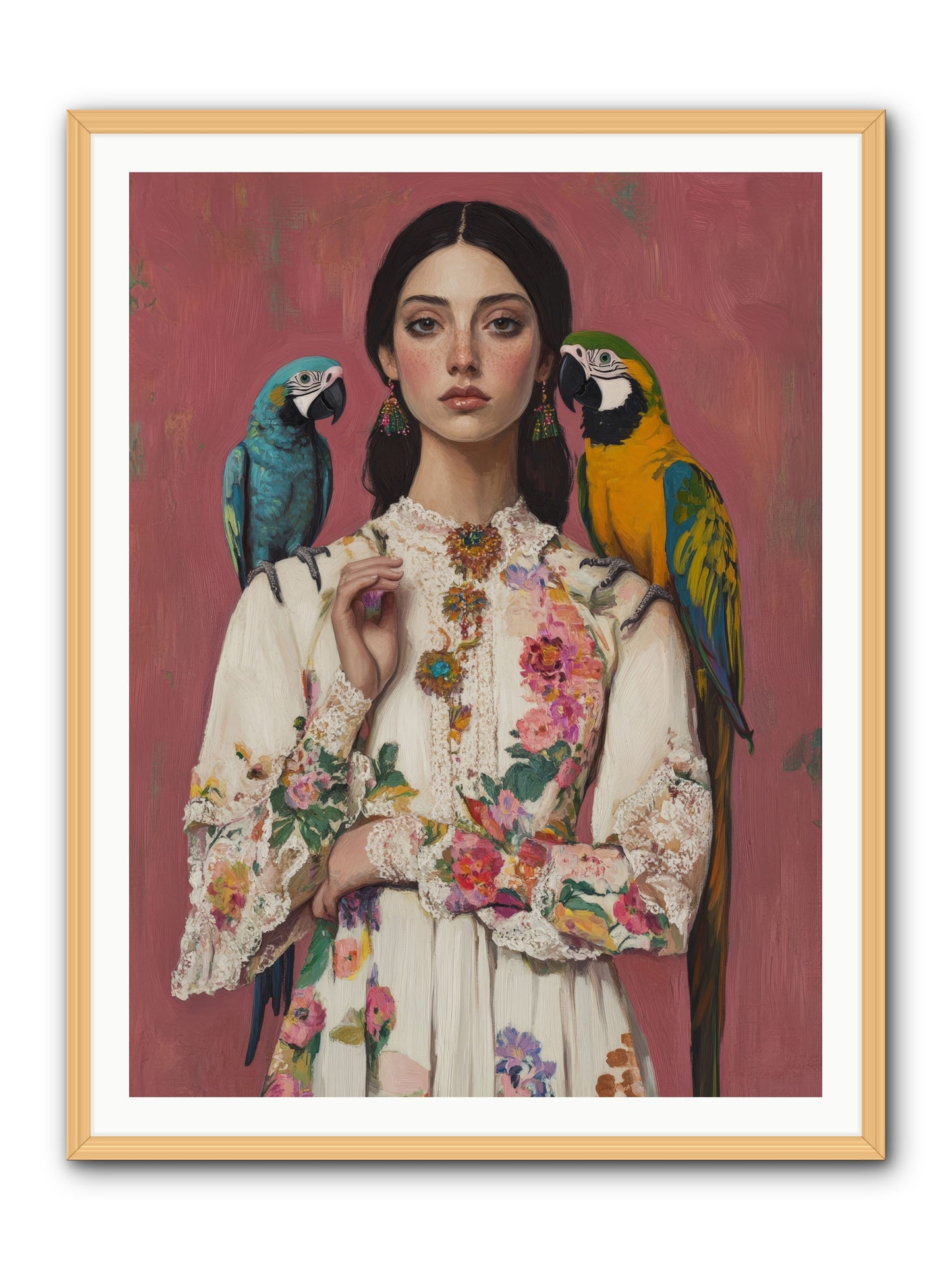 Paris Wore Feathers -- Framed Print - Natural 36x48