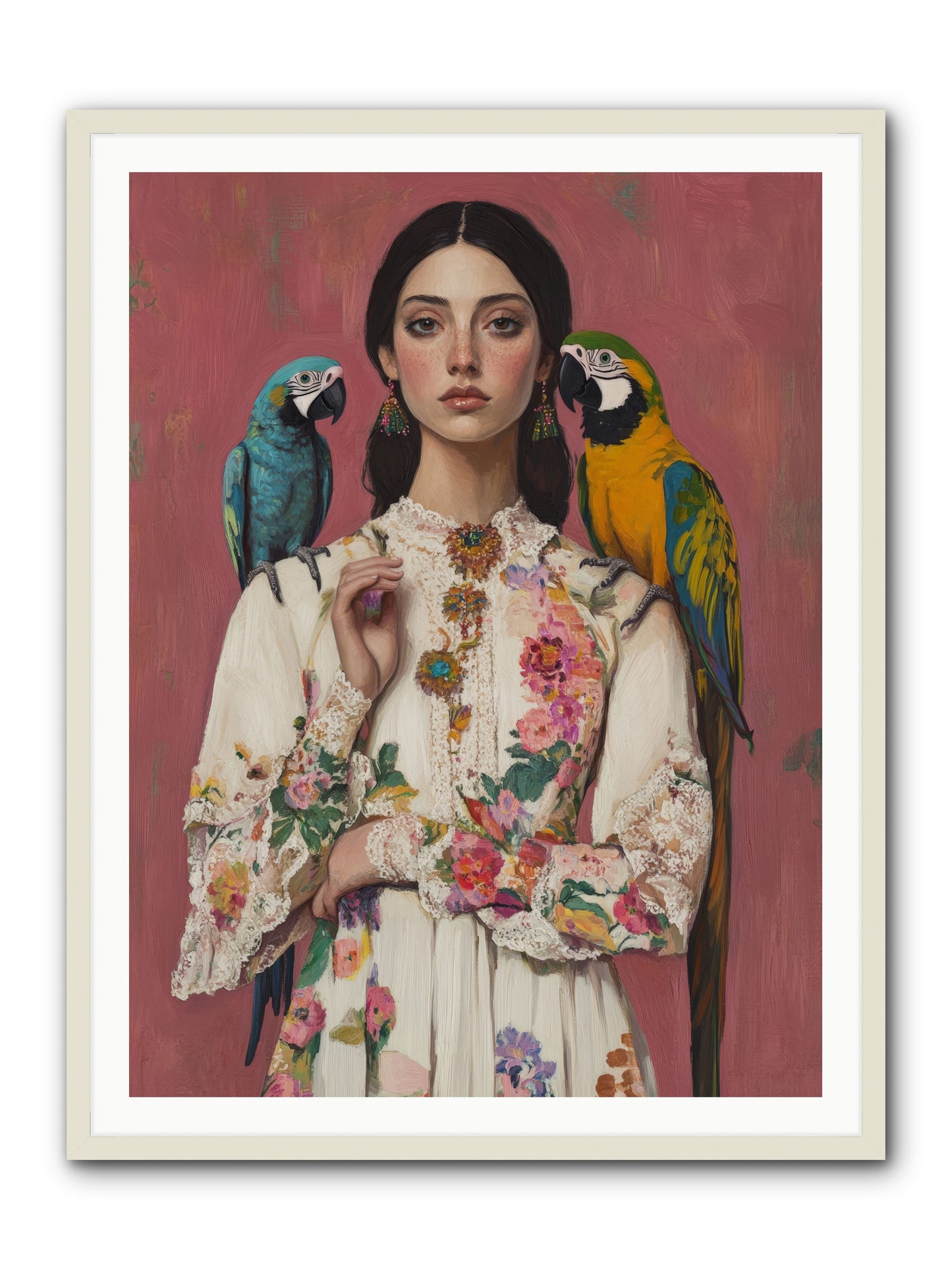 Paris Wore Feathers -- Framed Print - White 36x48
