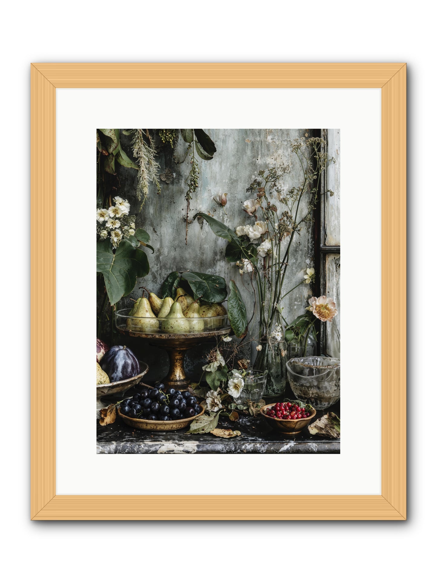 Paris dressed in blossoms -- Framed Print - Natural 12x16