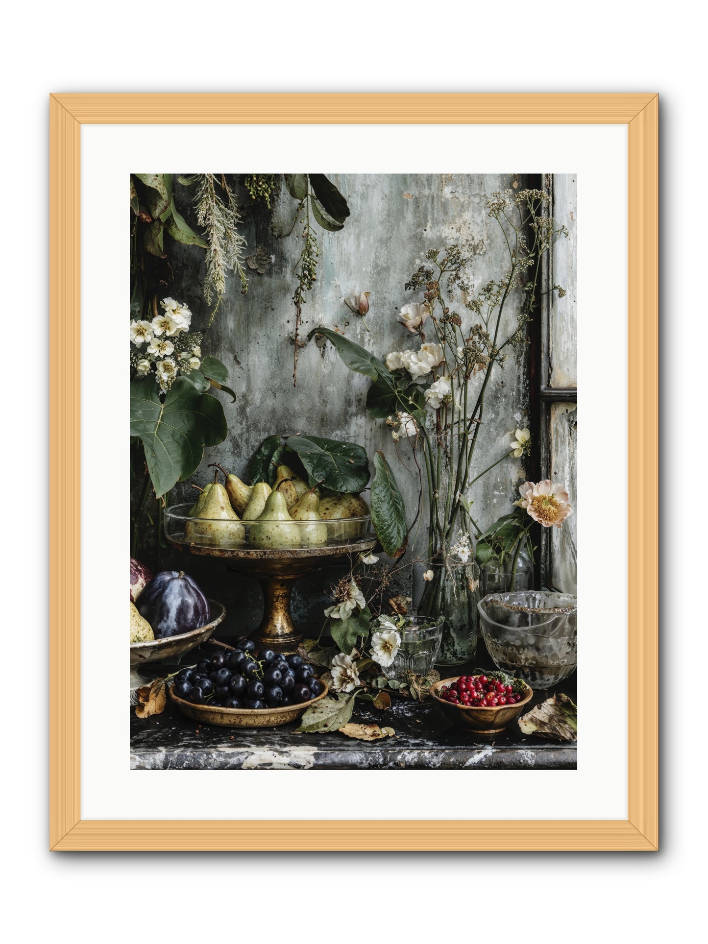 Paris dressed in blossoms -- Framed Print - Natural 18x24