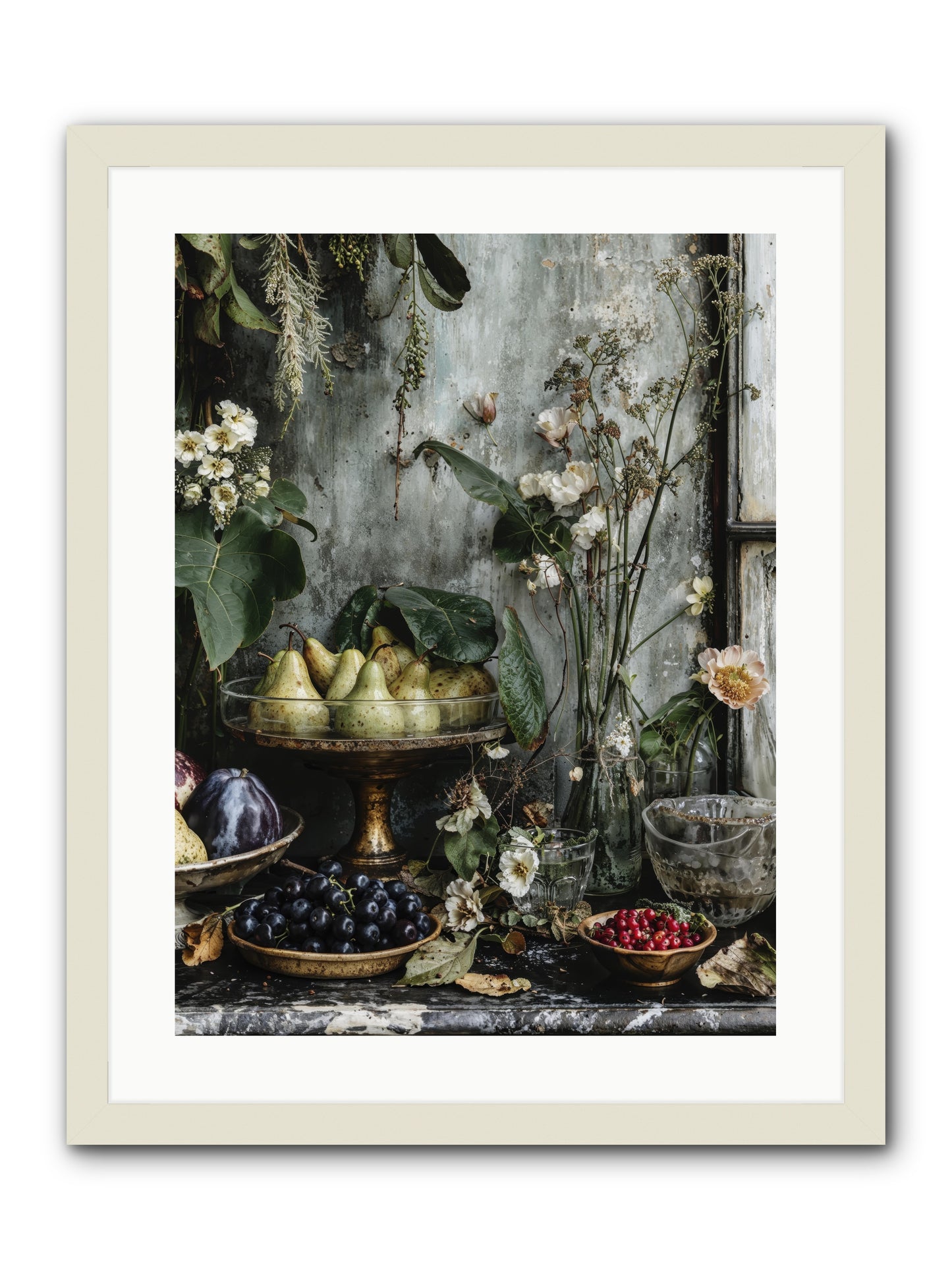Paris dressed in blossoms -- Framed Print - White 18x24