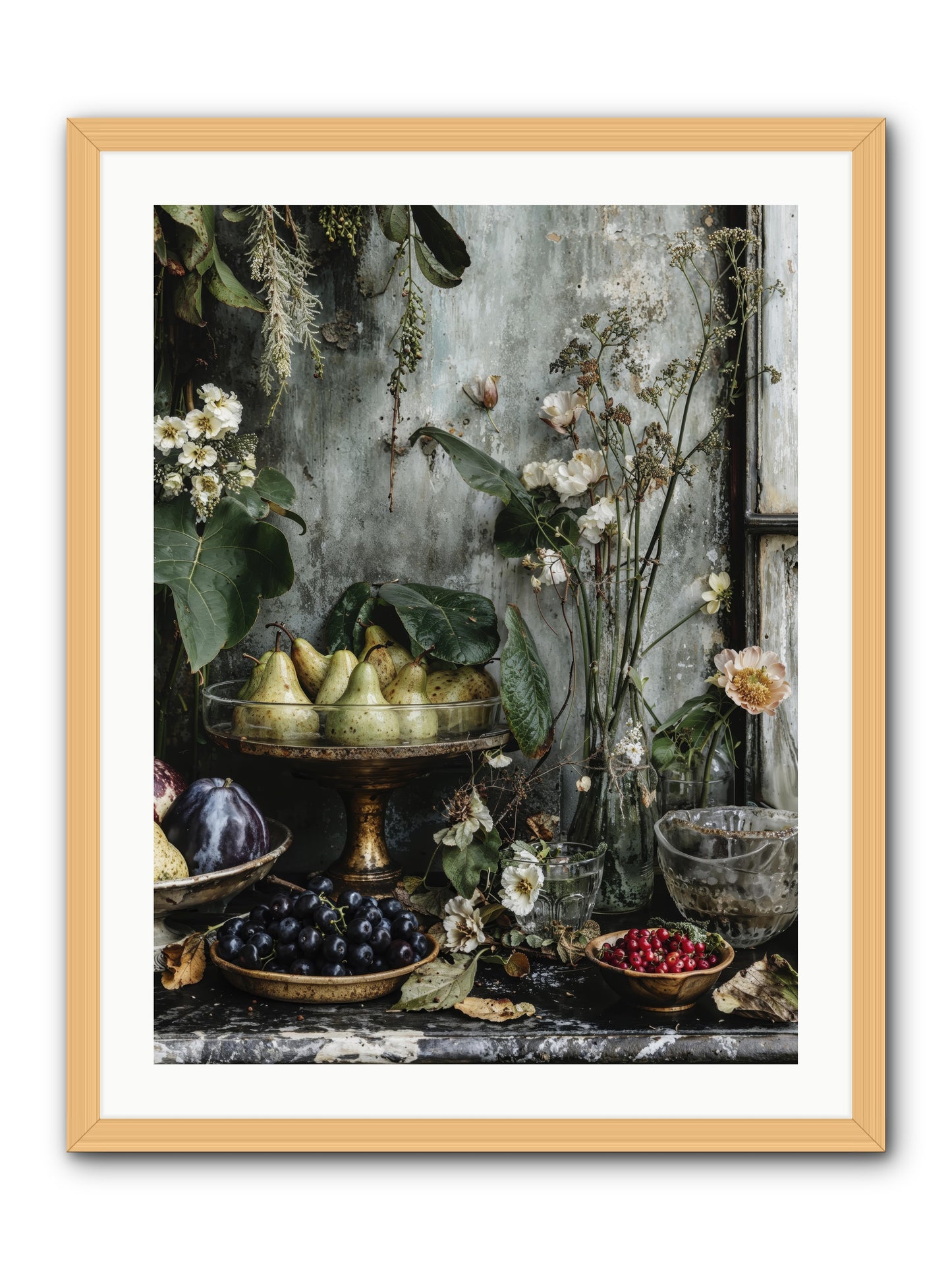 Paris dressed in blossoms -- Framed Print - Natural 24x32