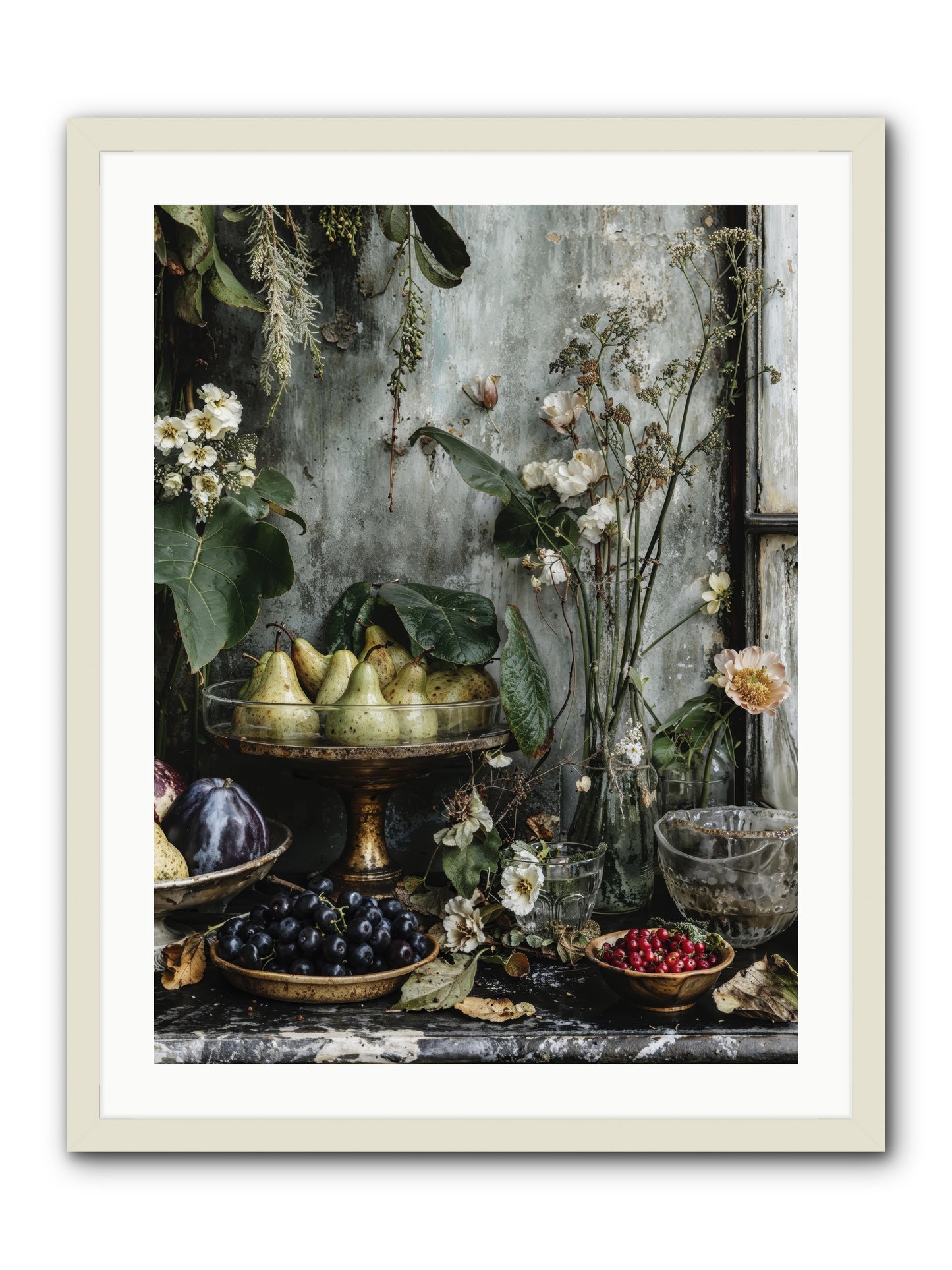 Paris dressed in blossoms -- Framed Print - White 24x32