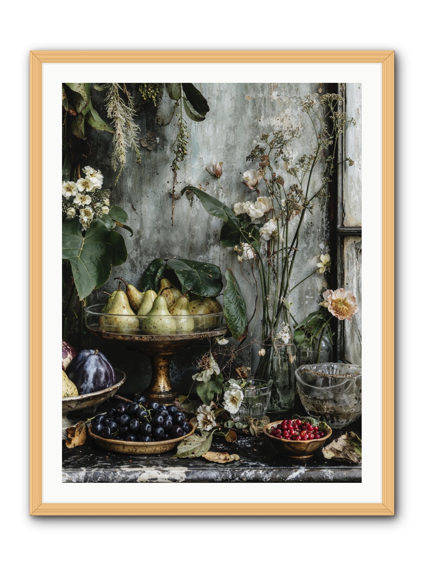 Paris dressed in blossoms -- Framed Print - Natural 30x40