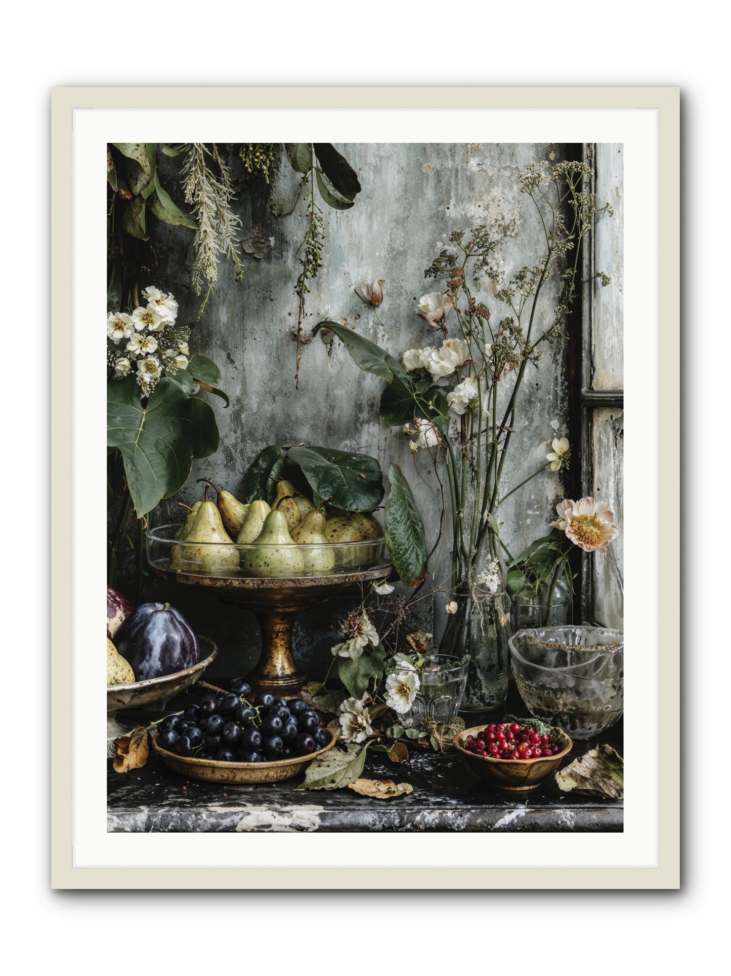 Paris dressed in blossoms -- Framed Print - White 30x40