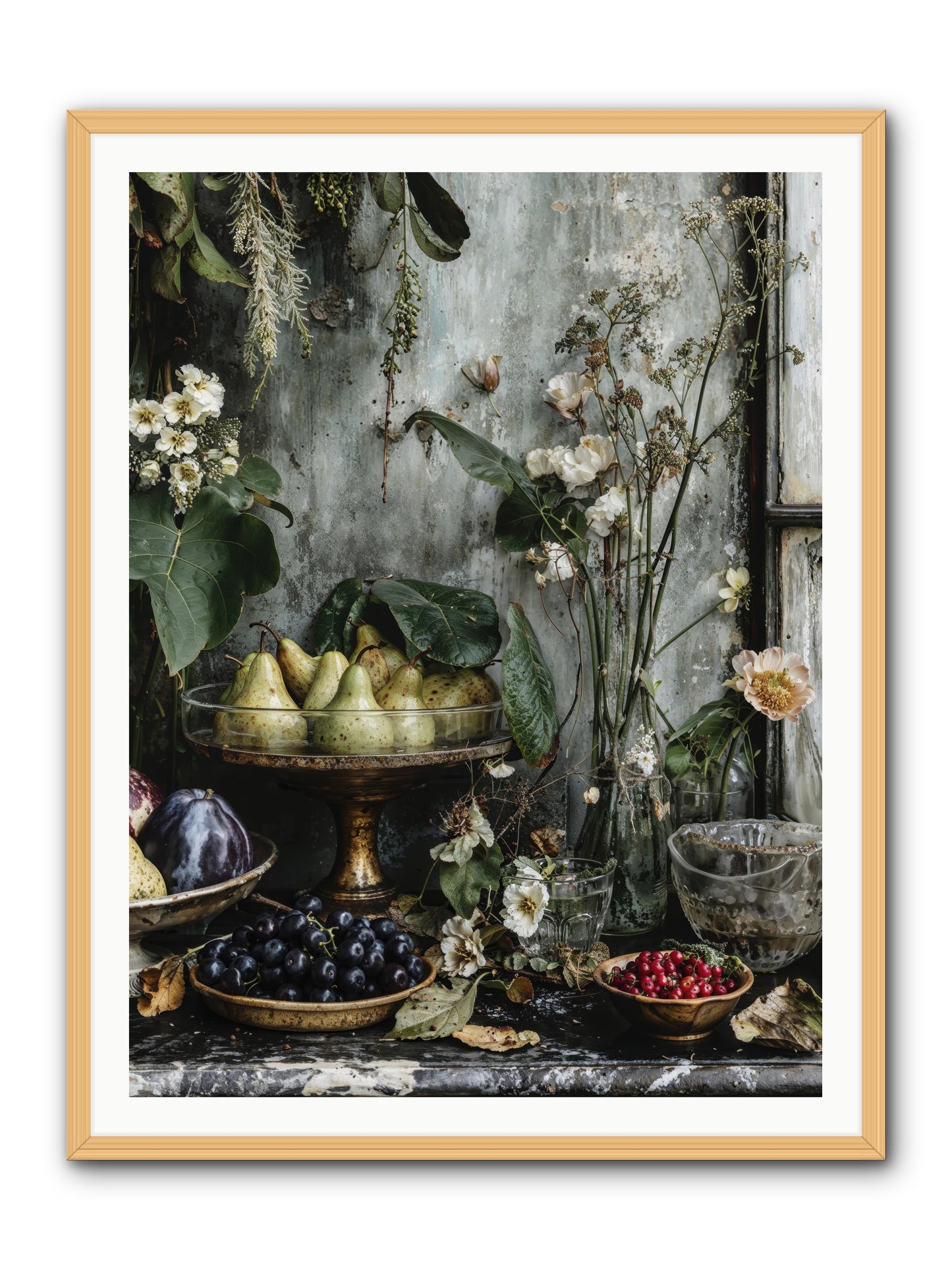 Paris dressed in blossoms -- Framed Print - Natural 36x48