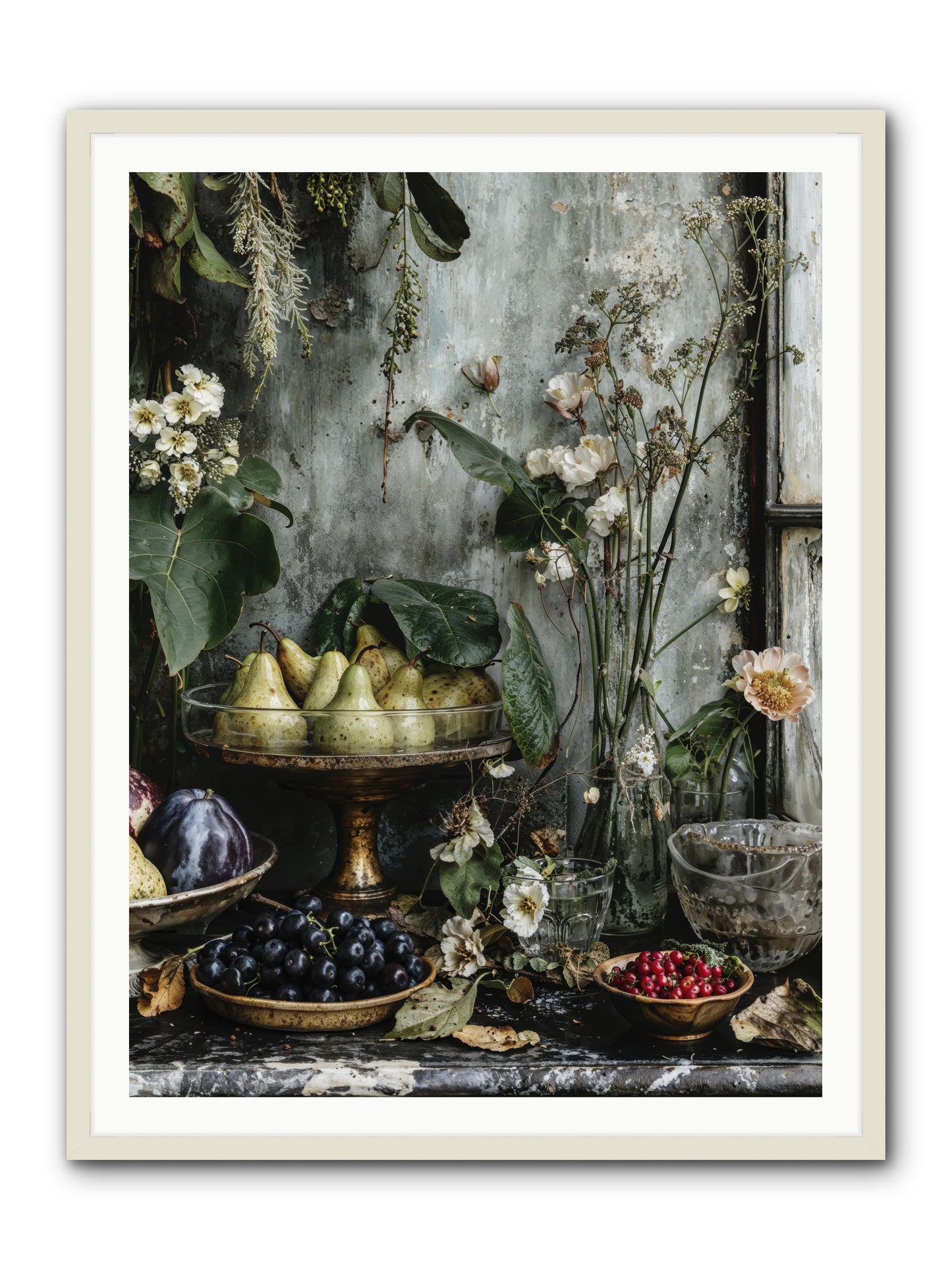 Paris dressed in blossoms -- Framed Print - White 36x48