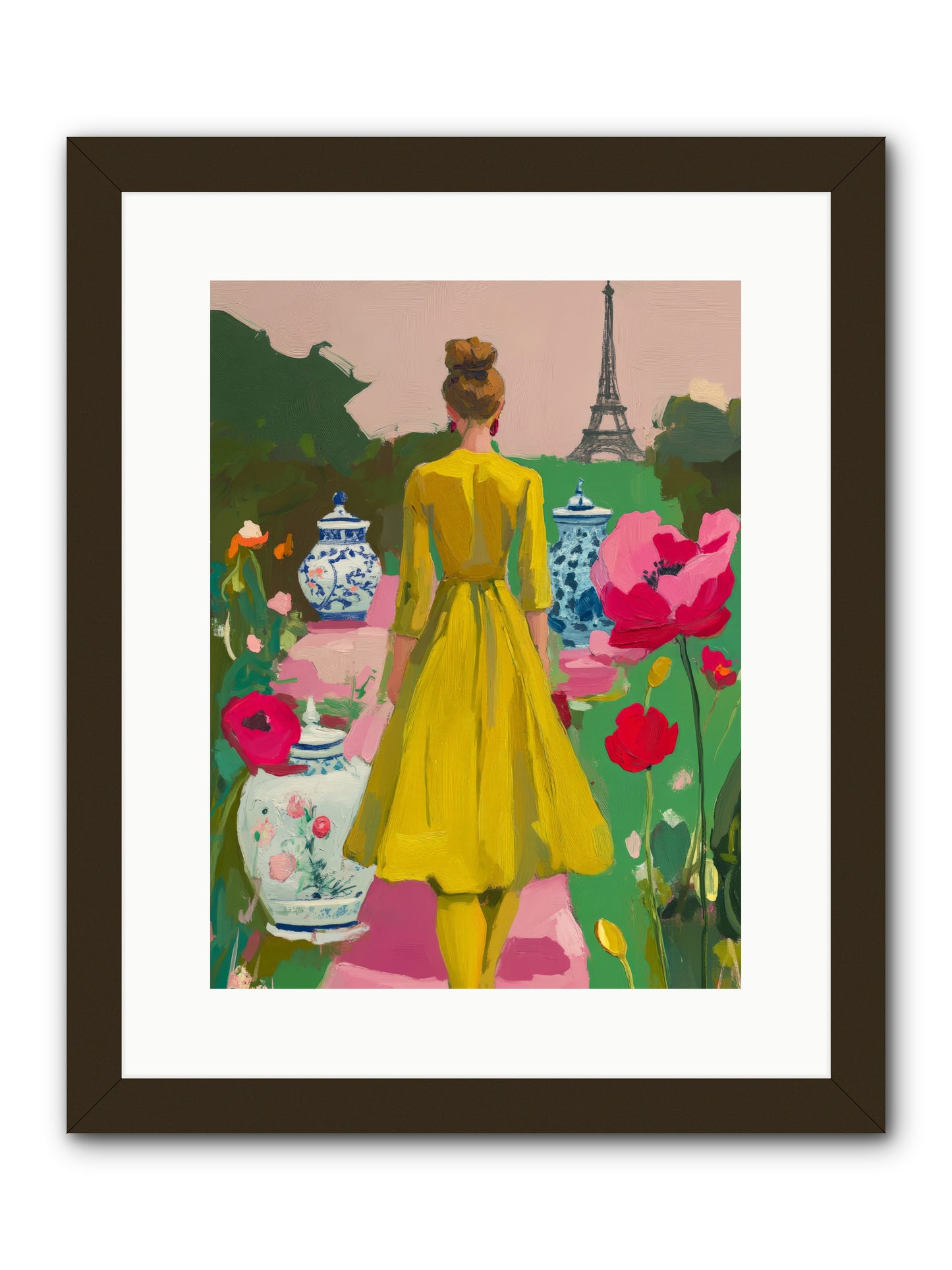 Paris in pink lightRez2 -- Framed Print - Black 12x16