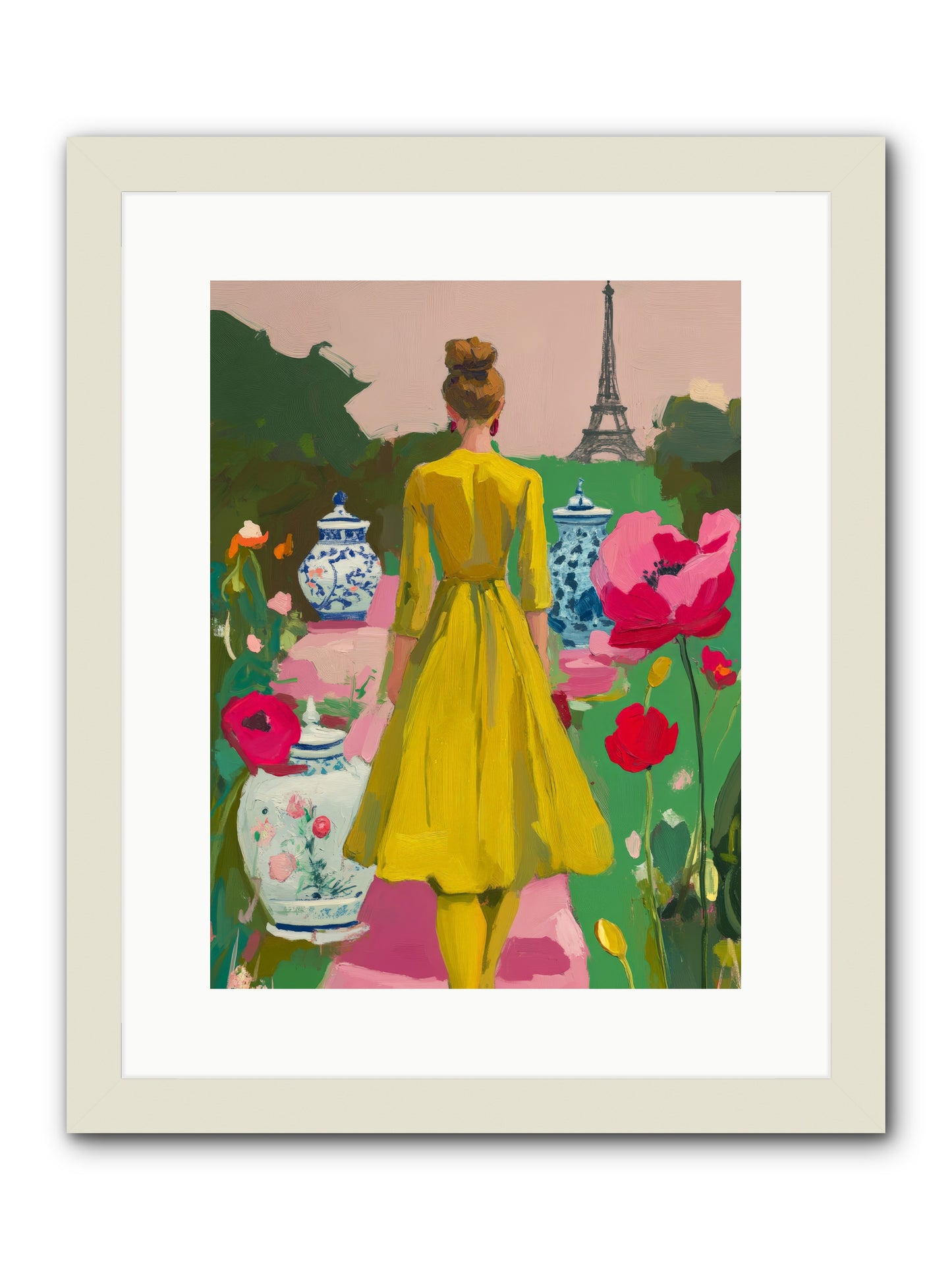 Paris in pink lightRez2 -- Framed Print - White 12x16