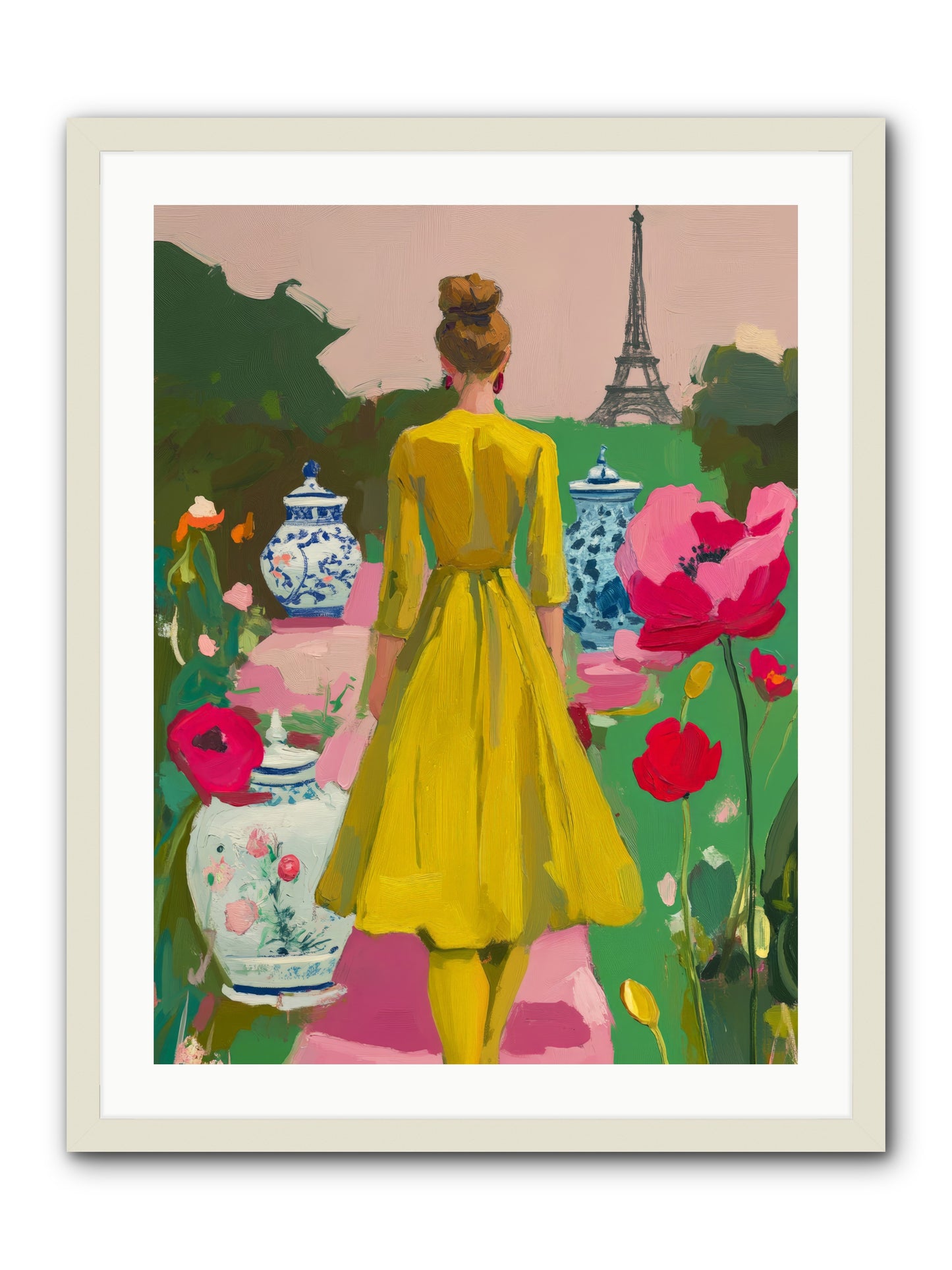 Paris in pink lightRez2 -- Framed Print - White 24x32