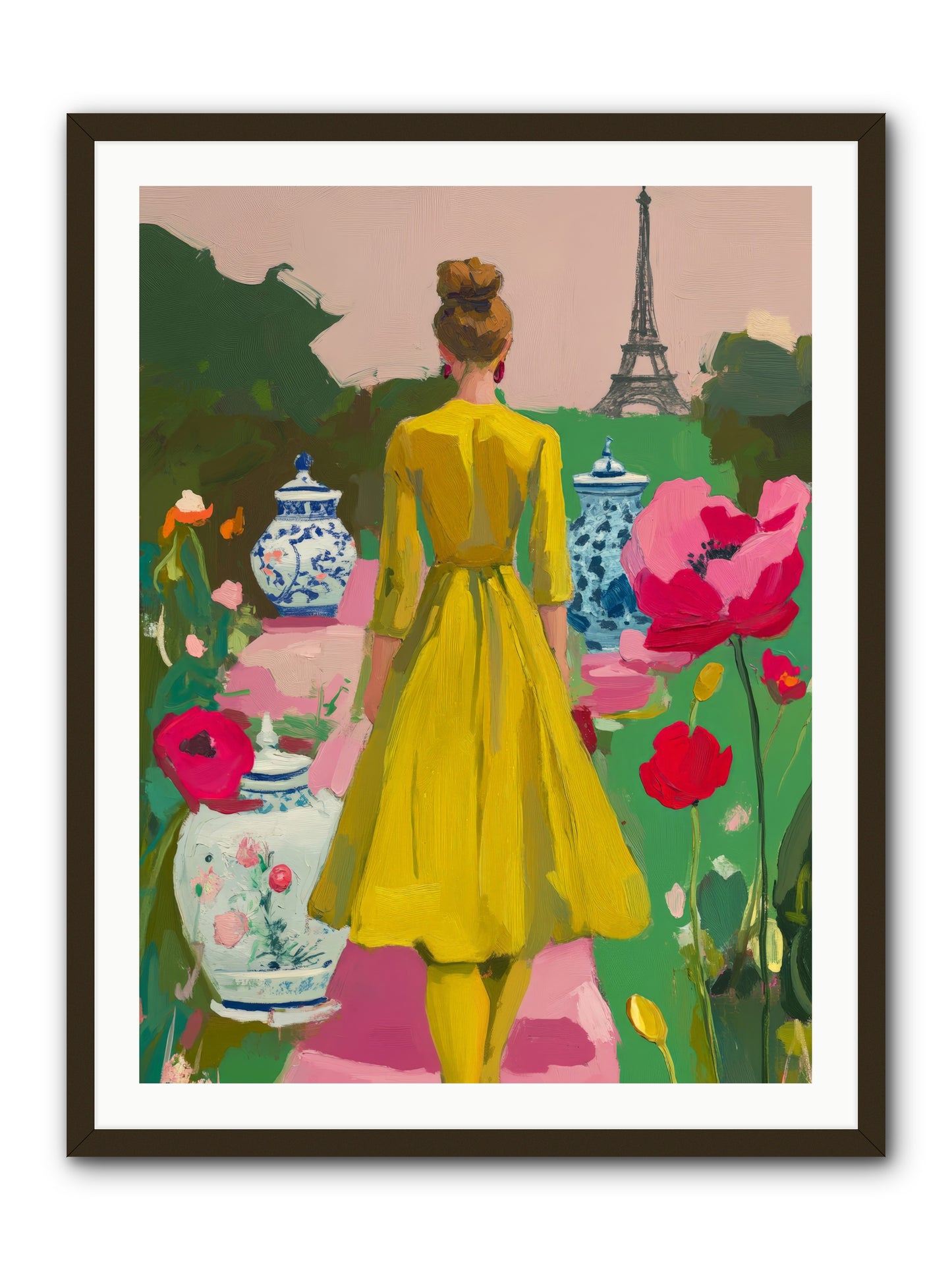 Paris in pink lightRez2 -- Framed Print - Black 30x40