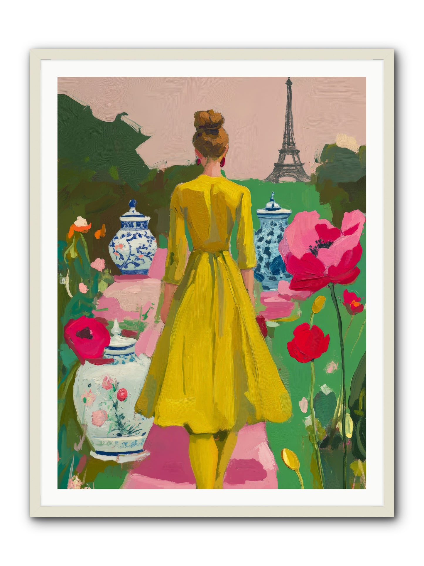 Paris in pink lightRez2 -- Framed Print - White 36x48