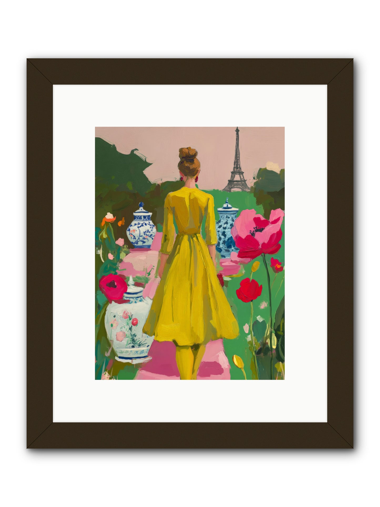 Paris in pink lightRez2 -- Framed Print - Black 9x12