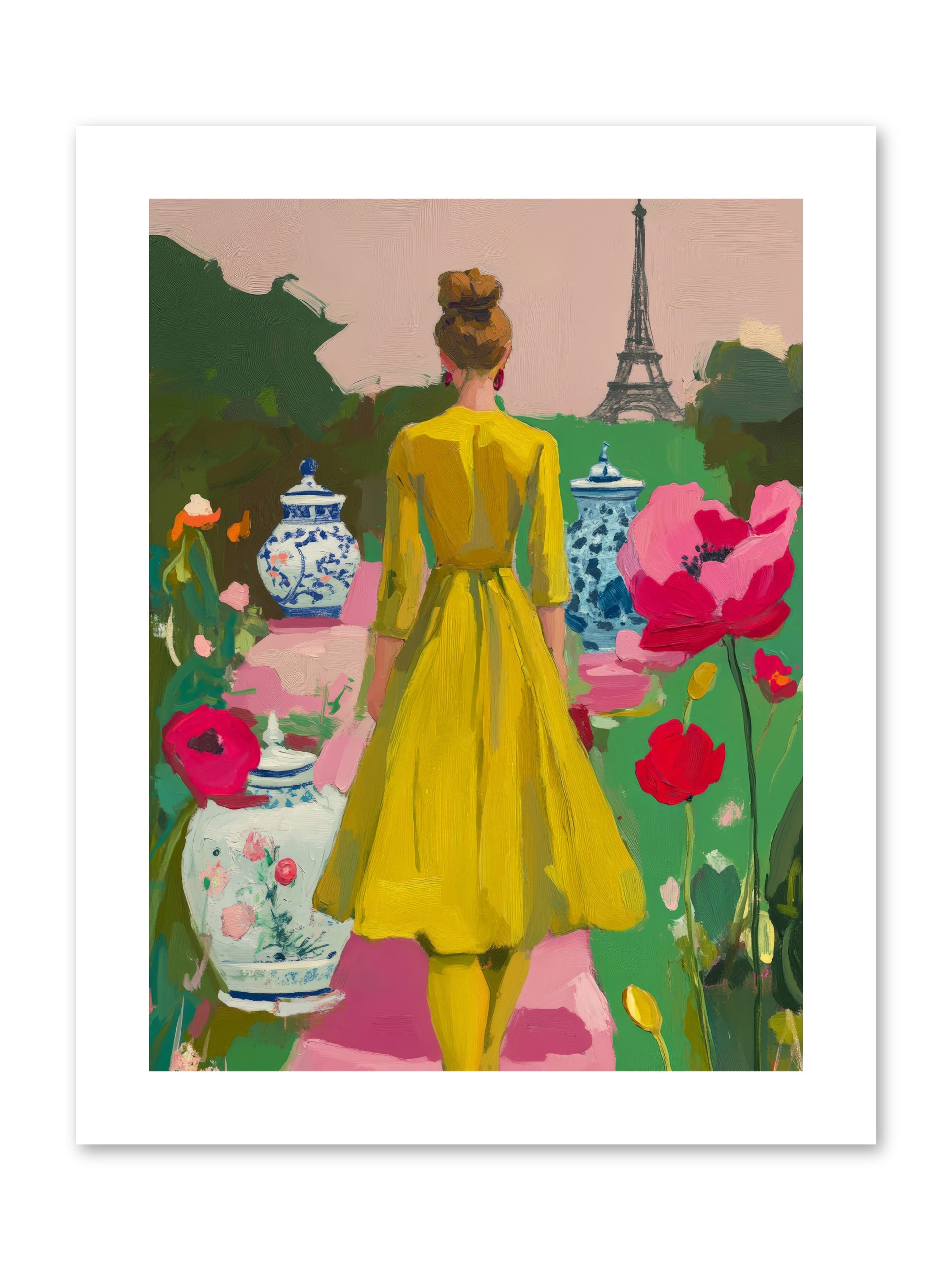 Paris in pink lightRez2 -- Paper Print 9x12