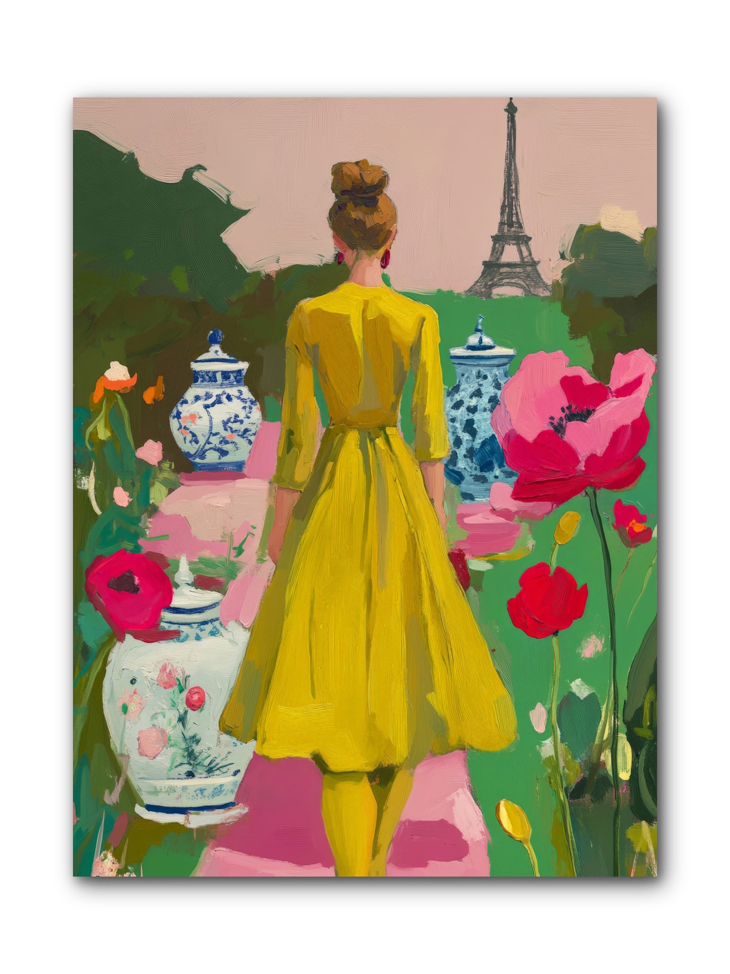 Paris in pink lightRez2 -- Wrapped Canvas 9x12