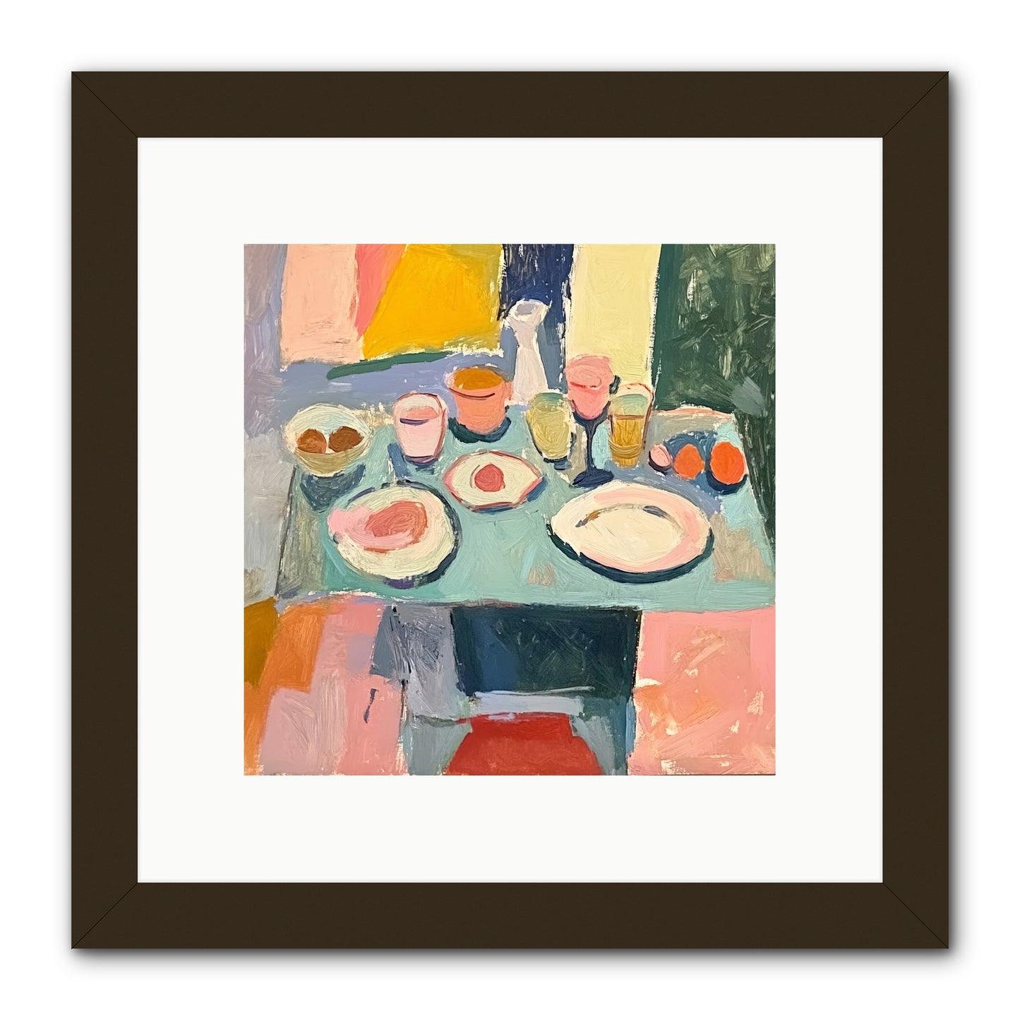 Parisian Breakfast -- Framed Print - Black 10x10