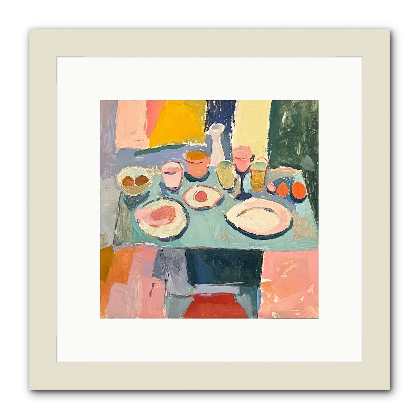 Parisian Breakfast -- Framed Print - White 10x10