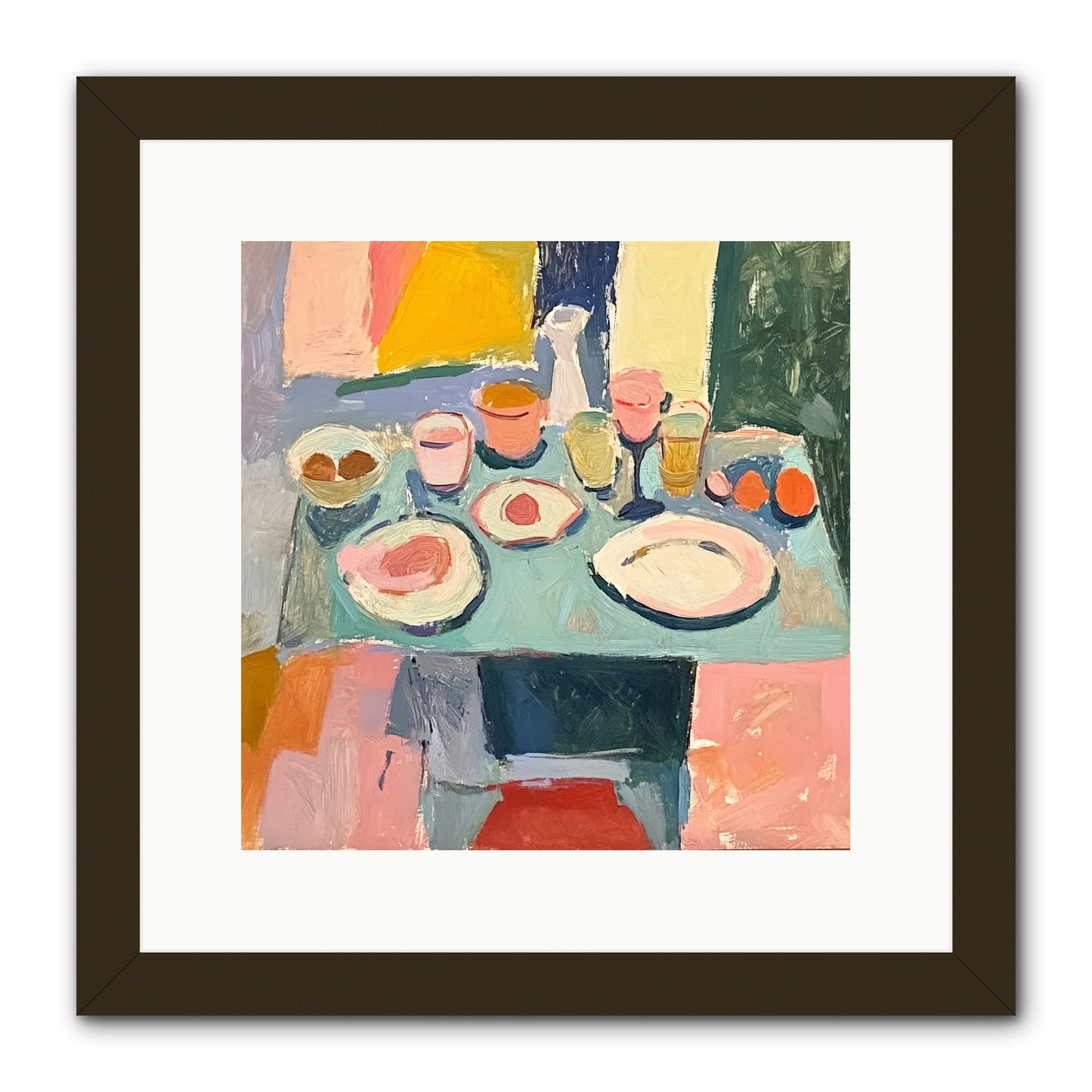 Parisian Breakfast -- Framed Print - Black 12x12