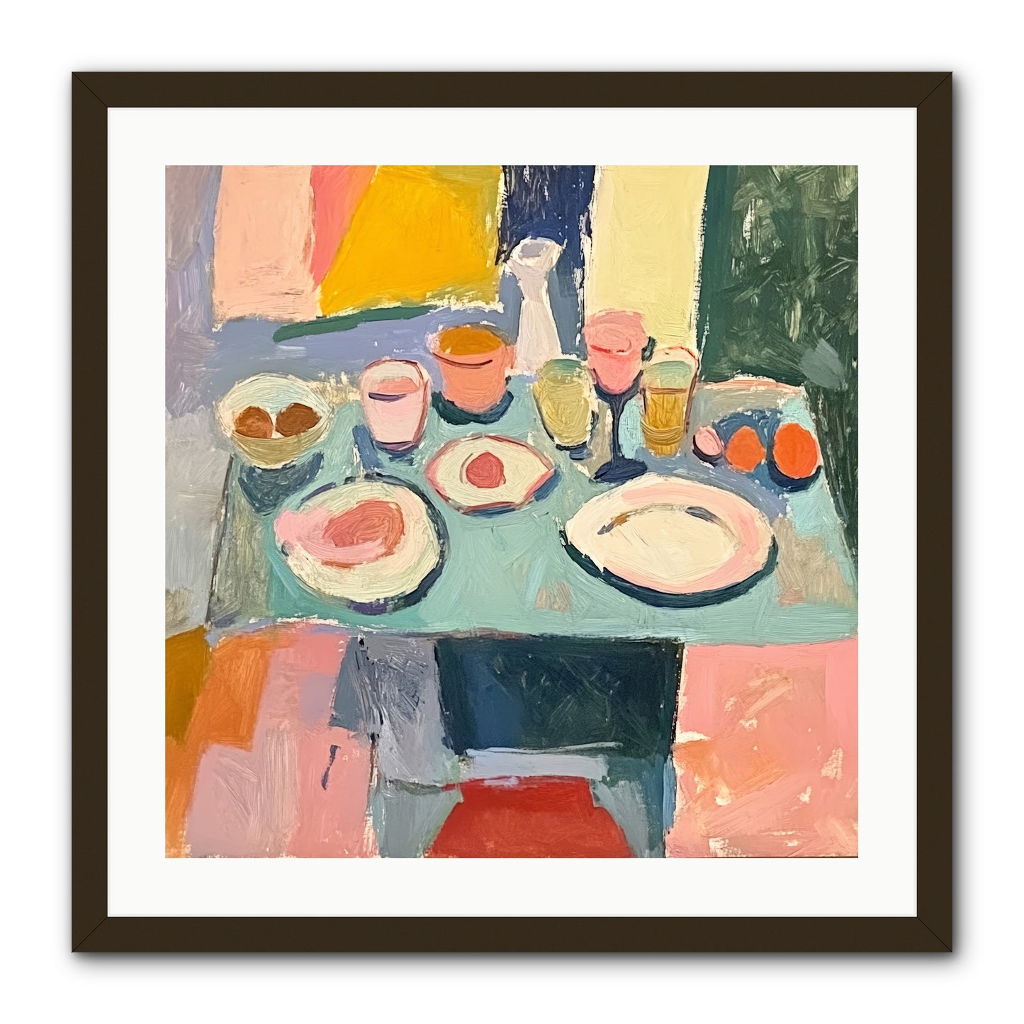 Parisian Breakfast -- Framed Print - Black 24x24