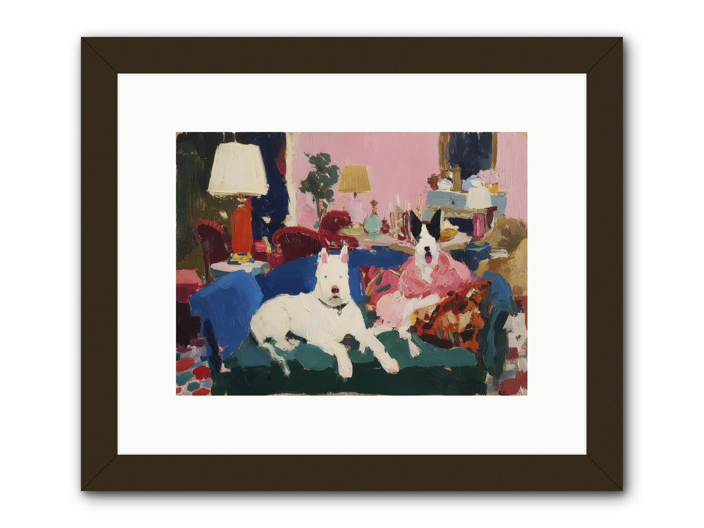 Parlor Companions -- Framed Print - Black 12x9